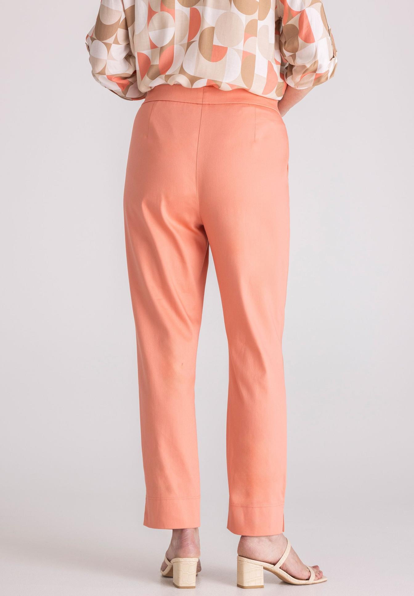 hose, peach, bodenhose, high-waist, unifarben, Hose, Pfirsich, waschbar, Weit-Bein, Knöchel-Länge, Hose, Kleidung, Farbton: peach, gerade geschnittene Hose, unspecified