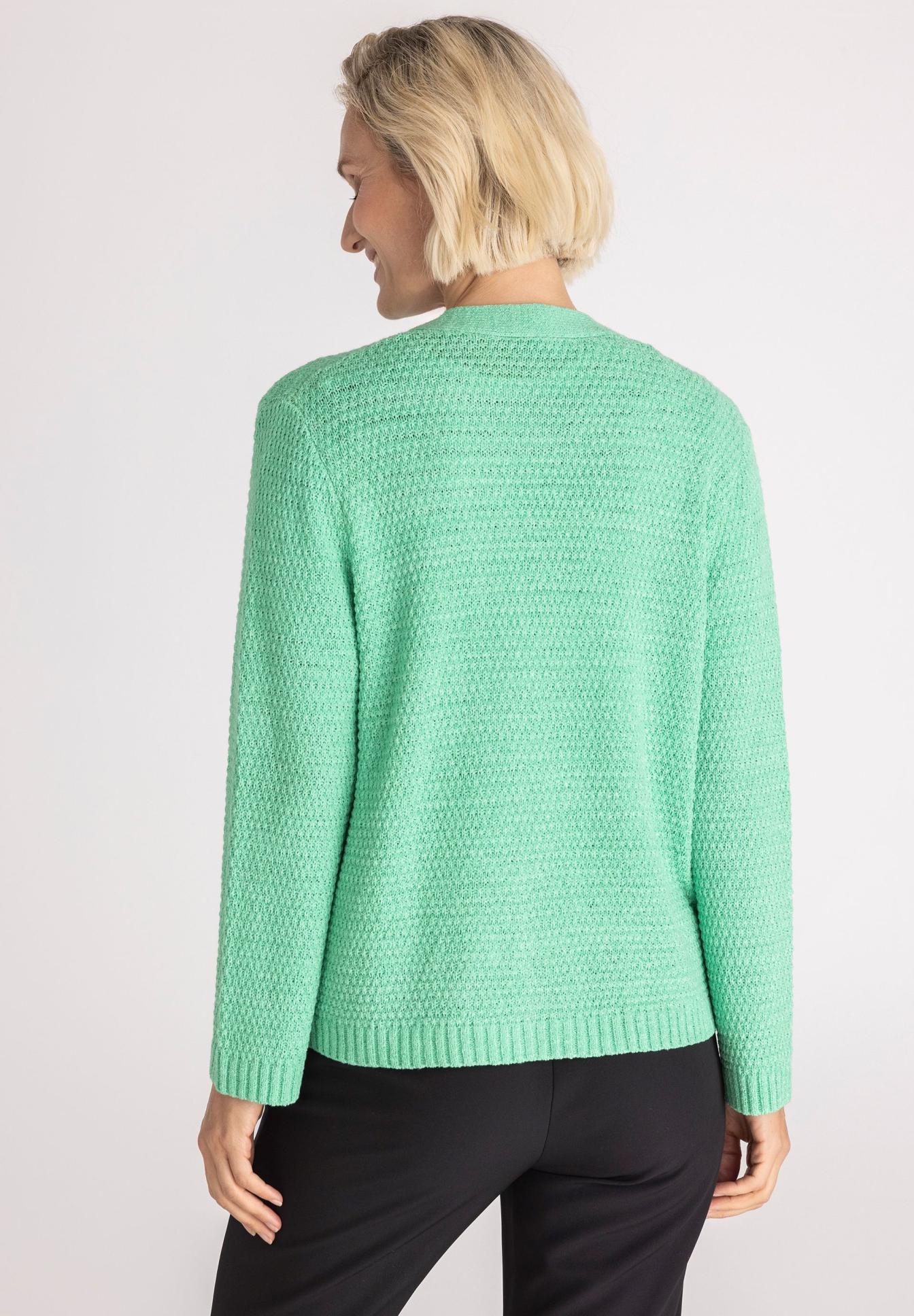 Kuschelcardigan, Strickpullover, mintgrün, Rundhals, oversized fit, Kleiner Rückenansicht, Strickpullover, mintgrün, Weicher Stoff, gerader Schnitt, Cardigan, Strickjacke, Mint, Langarm, Rückansicht, Cardigan, Strickware, Mintgrün, Langarm, Textured