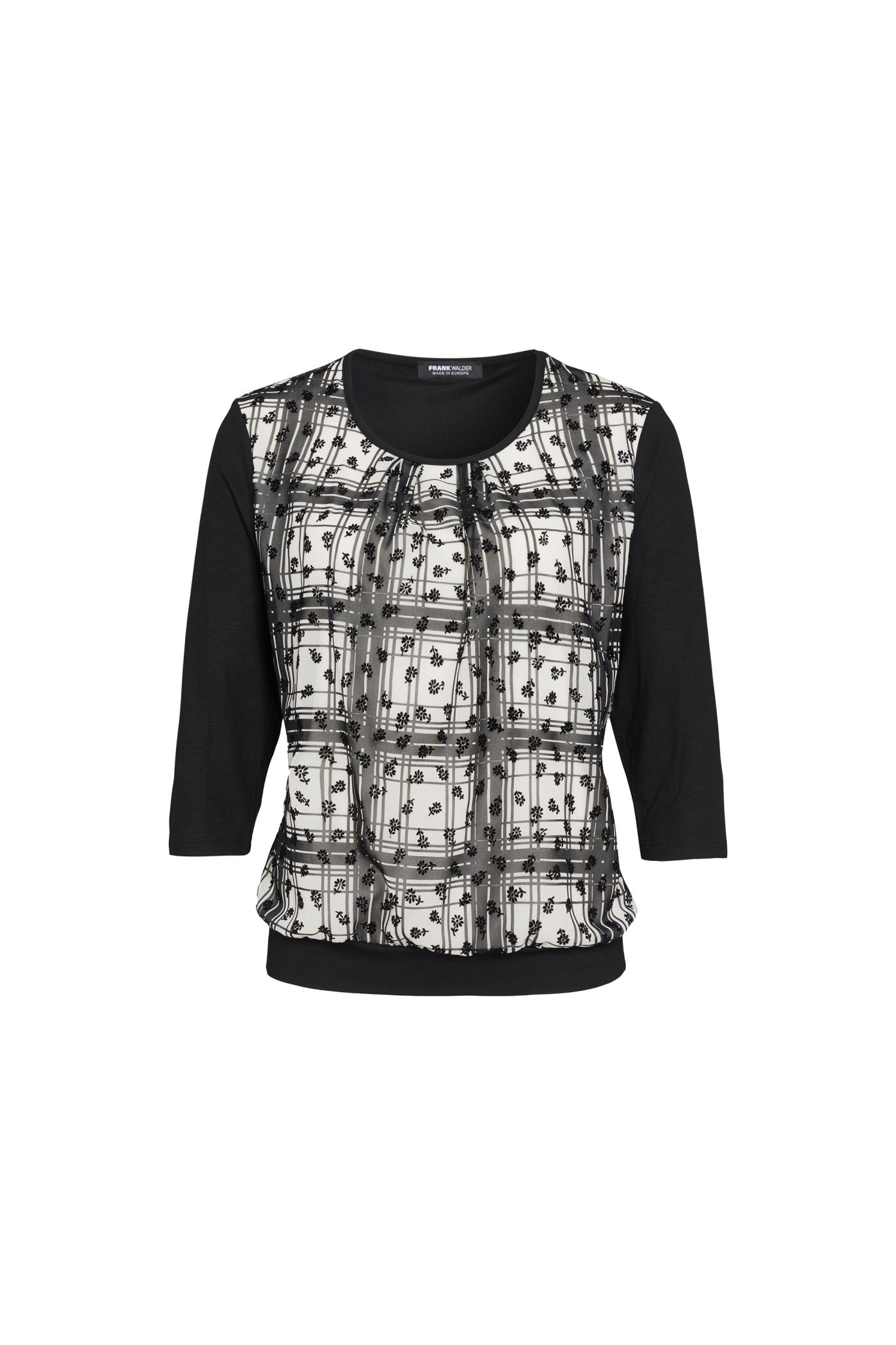 Shirt 3/4 Ärmel mit floralem Flockprint - Produktbild 1