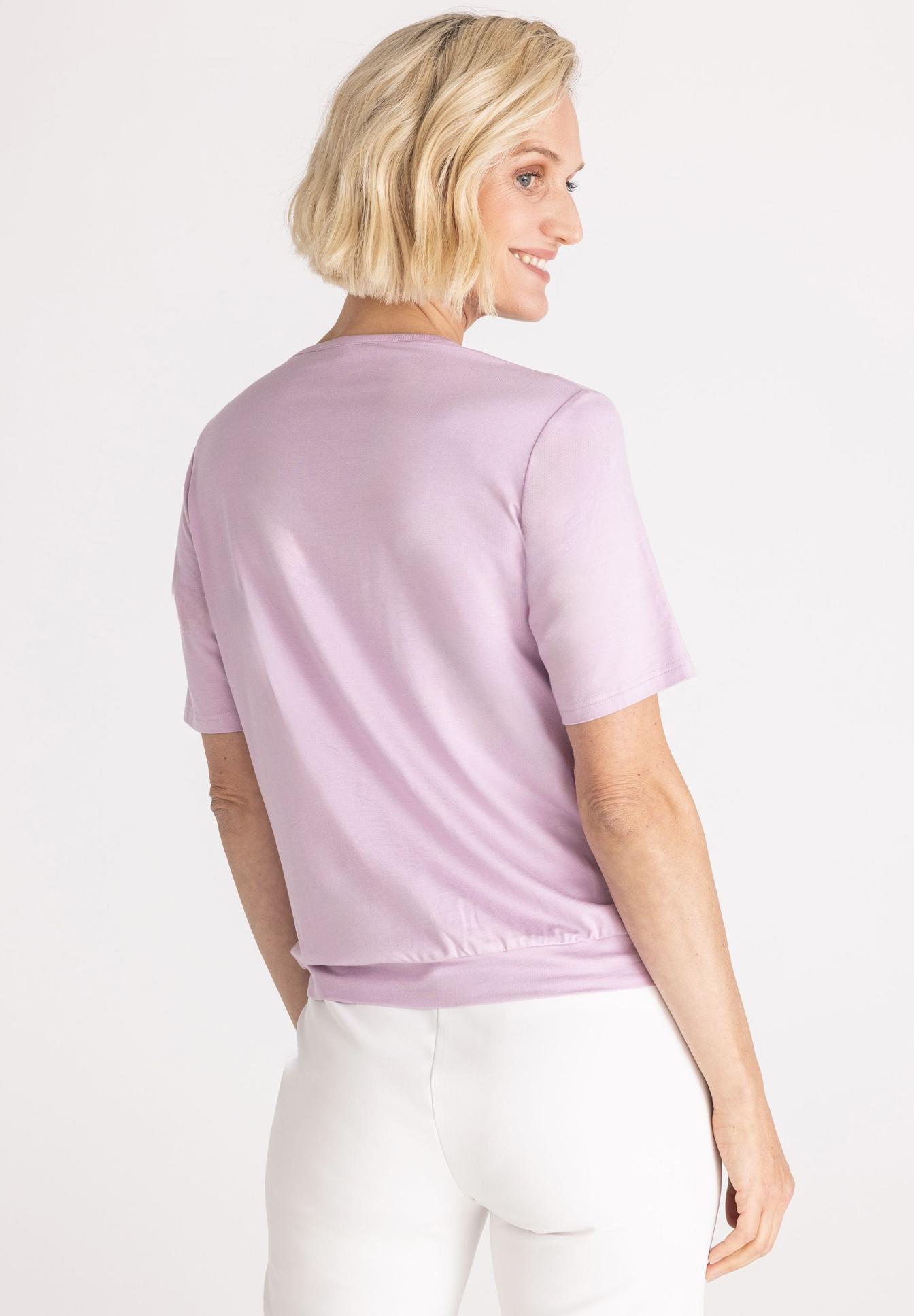 T-Shirt, Kurzarm, Lila, Rundhals, Casual, T-Shirt, Kurzarm, Lila, Rundhals, Casual, T-Shirt, Short Sleeve, Lila, Unifarben, Rückansicht