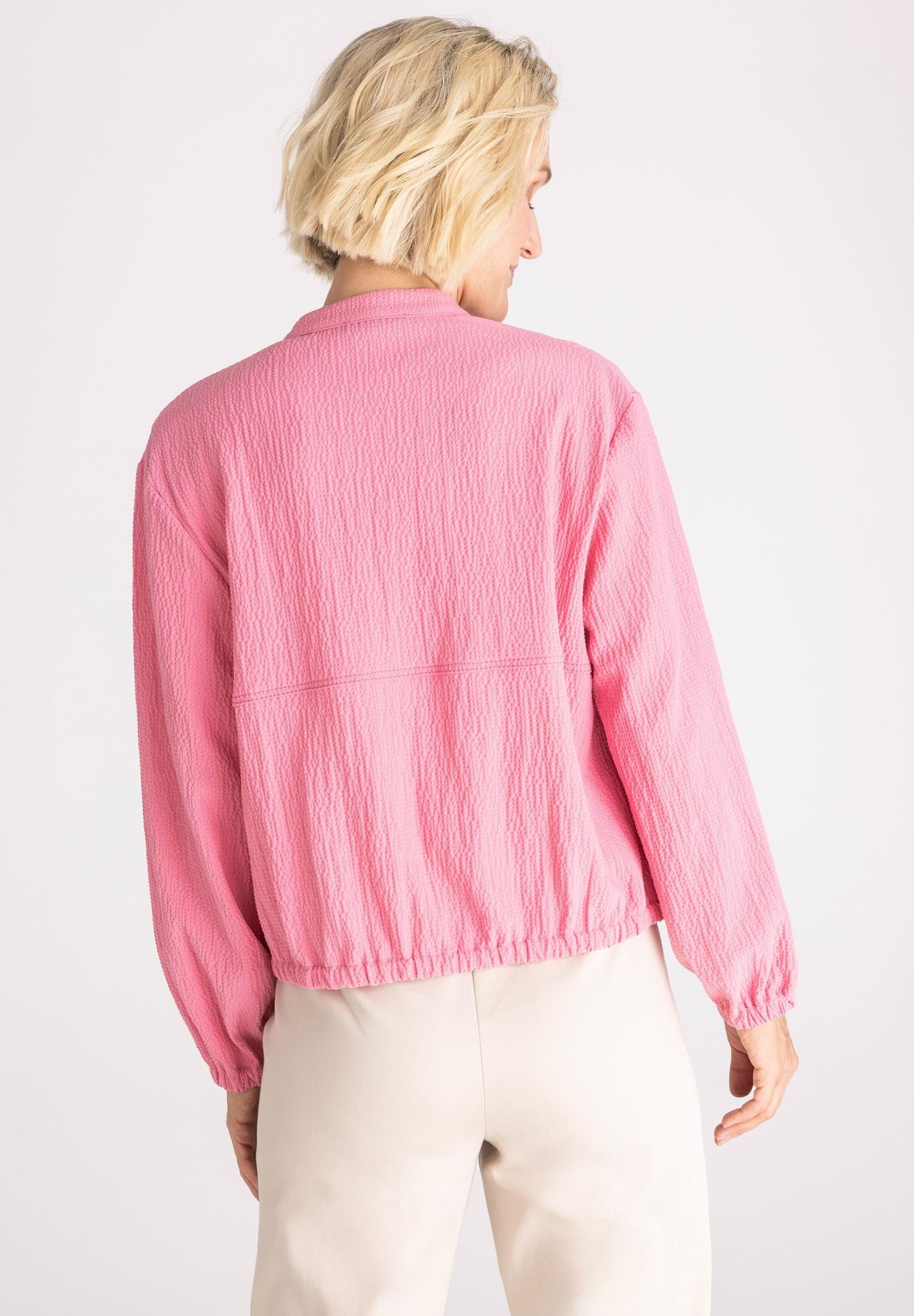 pink, Jacke, Langarm, elastischer Saum, strukturierte Oberfläche