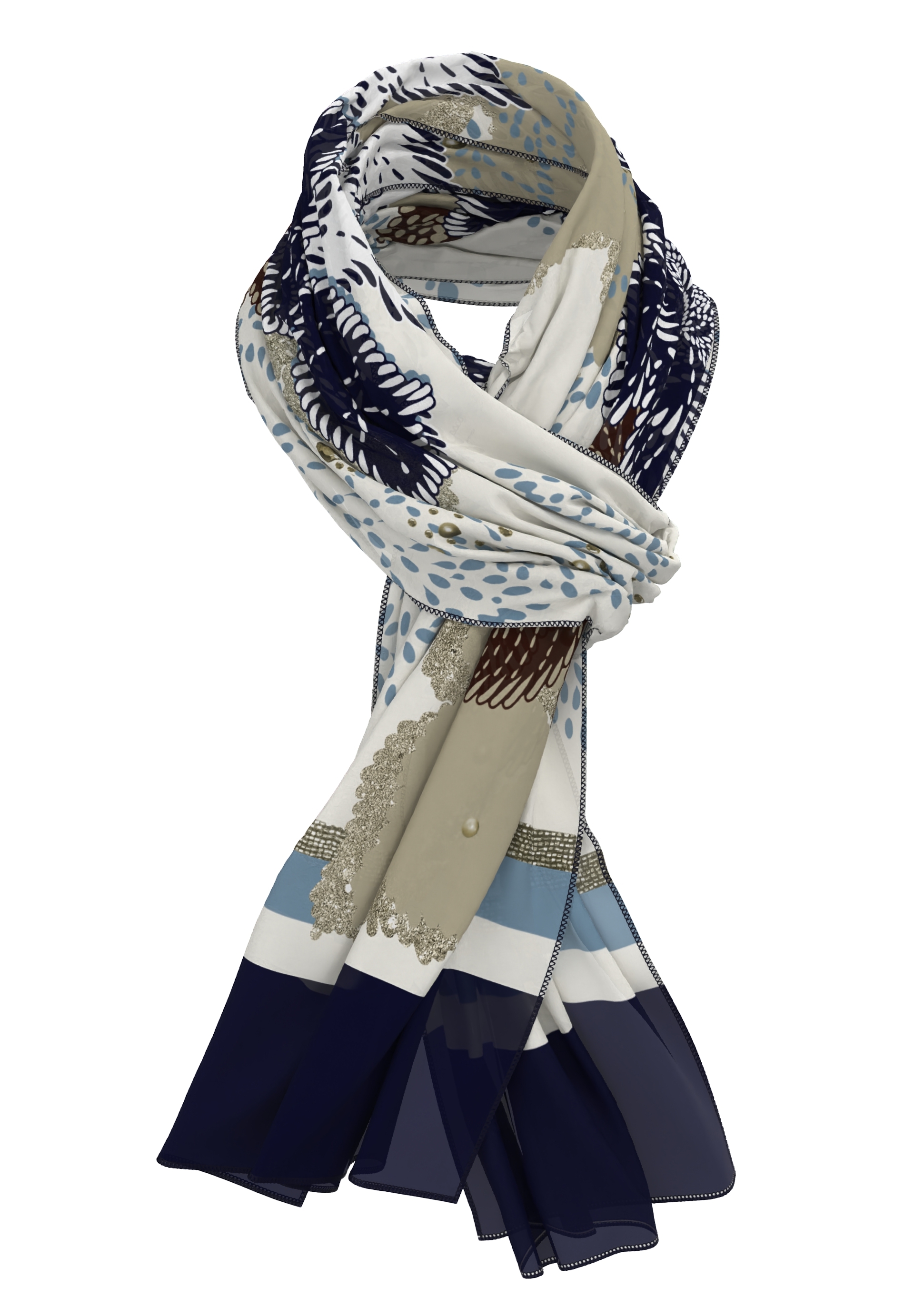 Scarf With a modern, generous print - Bild 2 Scarf With a modern, generous print - Bild 2