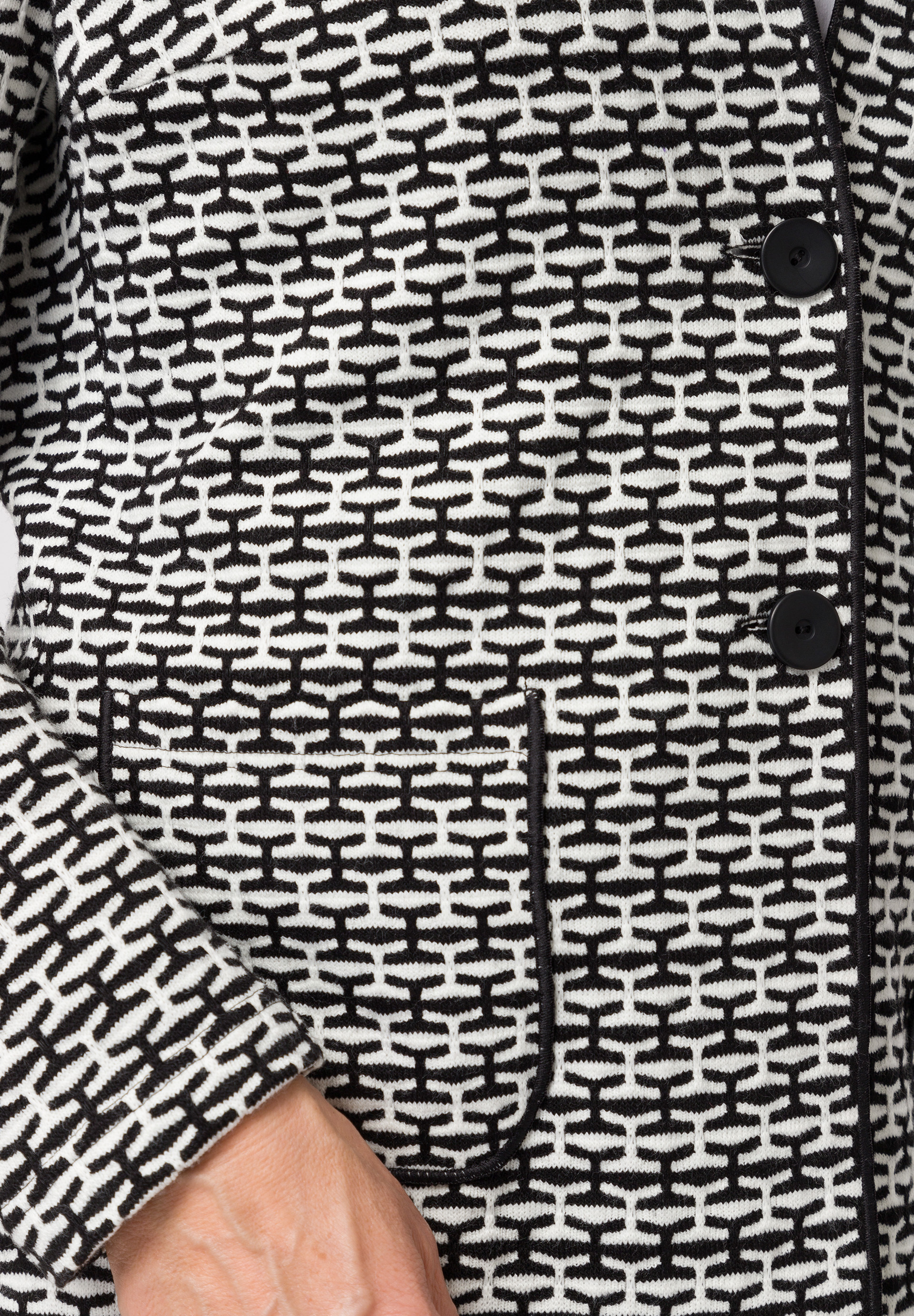 Knitted long cardigan with modern fancy knit pattern Knitted long cardigan with modern fancy knit pattern - Product Image 2