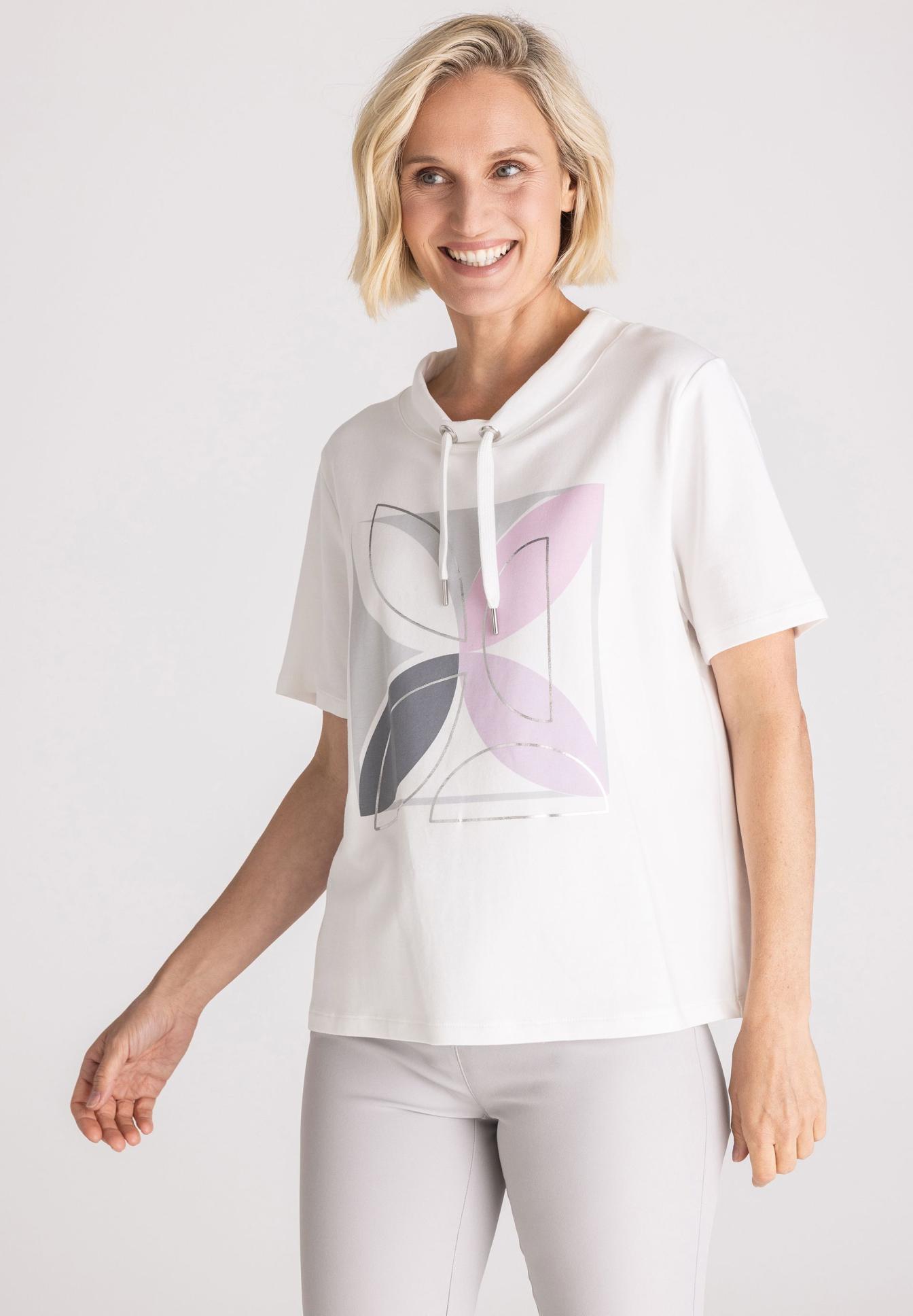 T-Shirt, Hoodie-Top, Graphic Tee, Kurzarm, Weiß, T-Shirt, Hoodie Oberteil, Kurzarm, Druckgrafik, leichtes Material