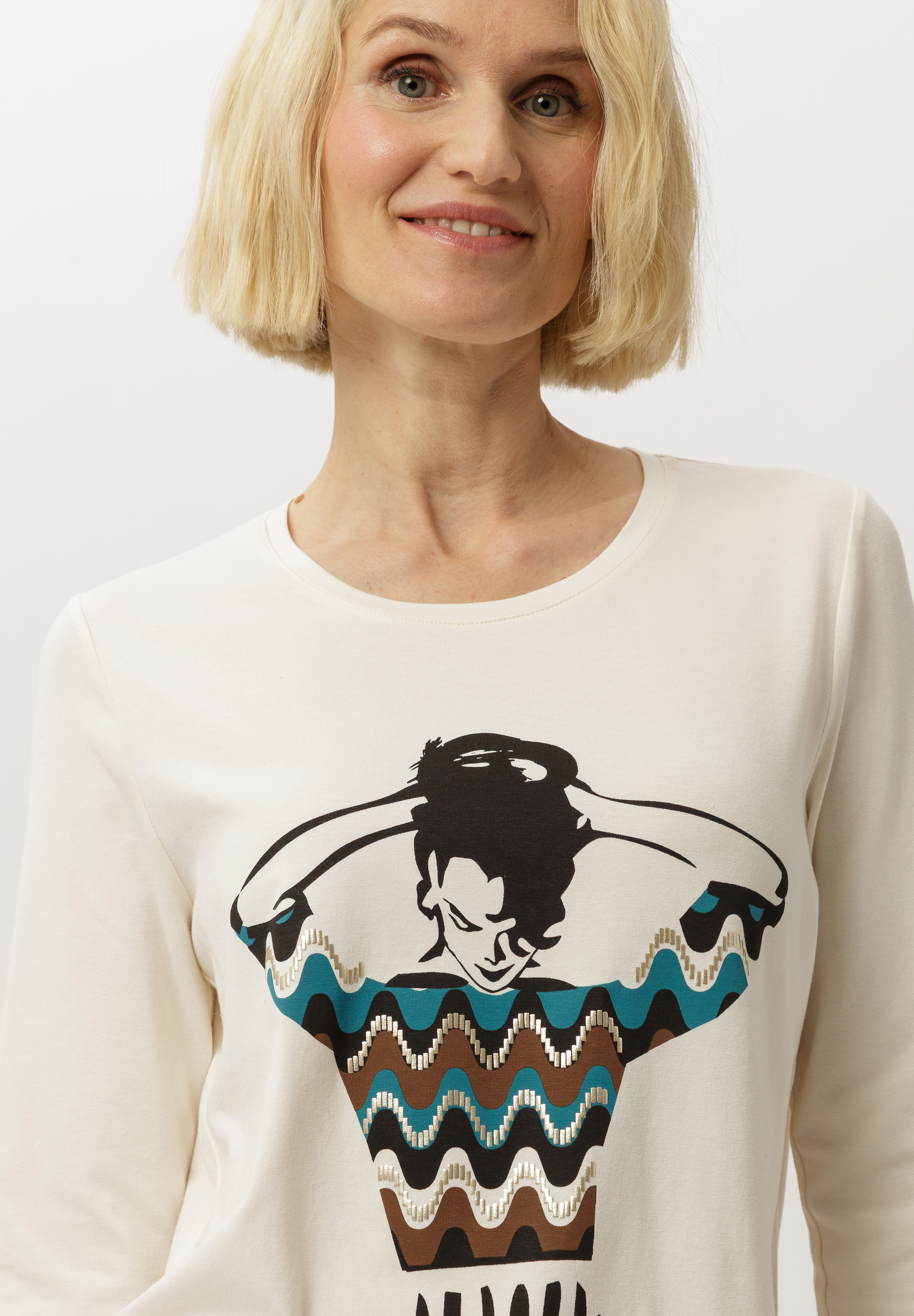 T-shirt, Langarm, Erwachsener, Person, Frau