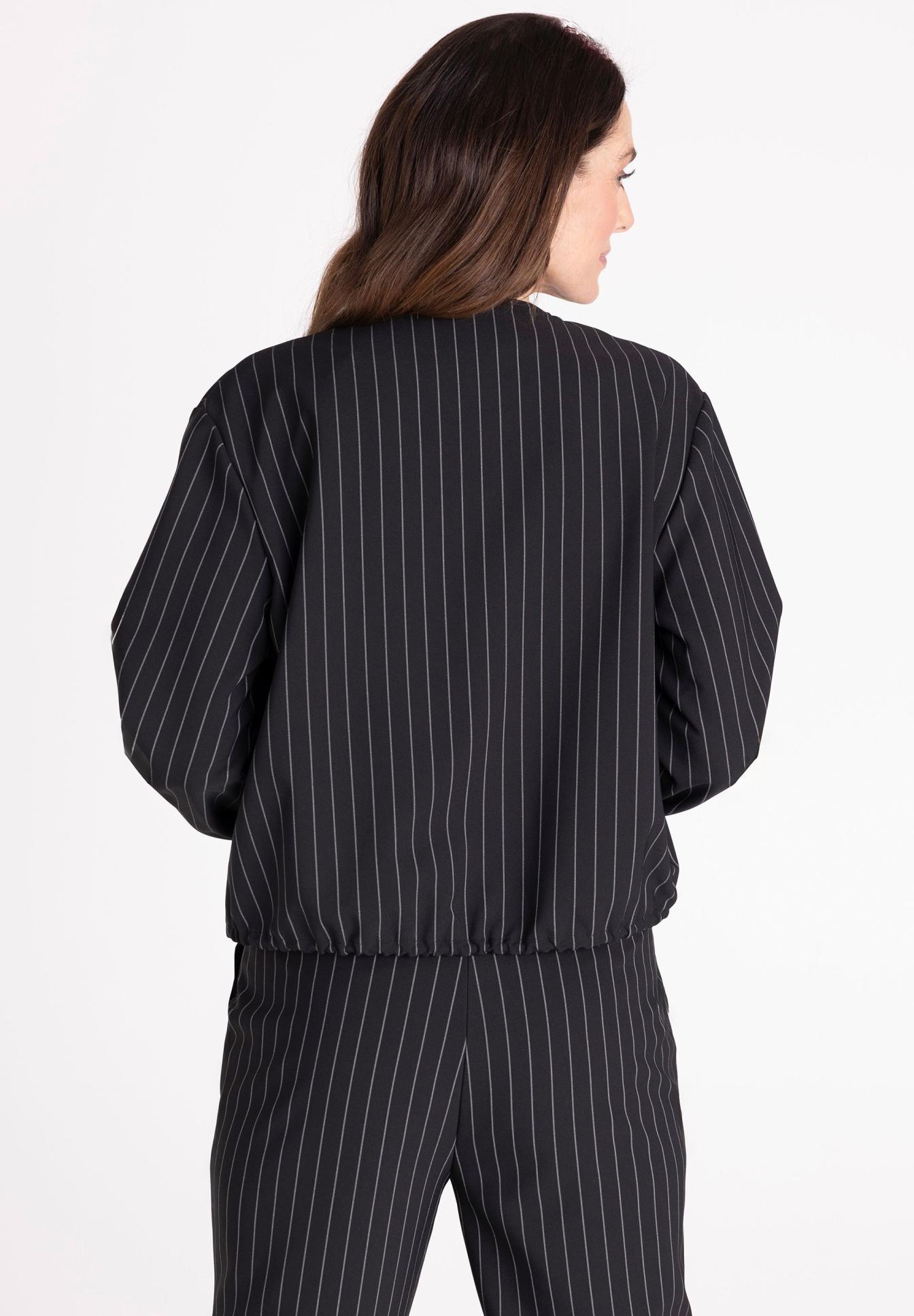Pinnstripe, Jacket, Schwarz, Streifen, Rückenansicht, Streifen, Blouson, Dunkel, Lange Ärmel, Arbeitsjacke