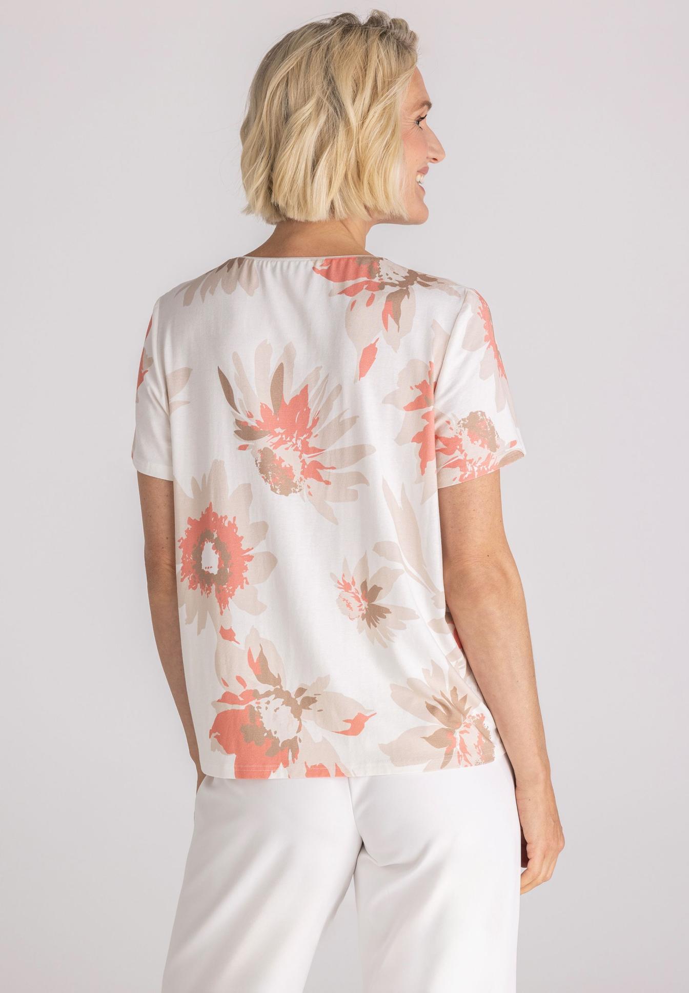 Blumenmuster, Kurzarm, Polo-shirt, Weiß, Sommeroutfit, Bluse, Sommeroutfit, Blumenmuster, Kurze Ärmel, Weiß, Bluse, Kurzarm, Blumenmuster, Weiß, leichtes Oberteil