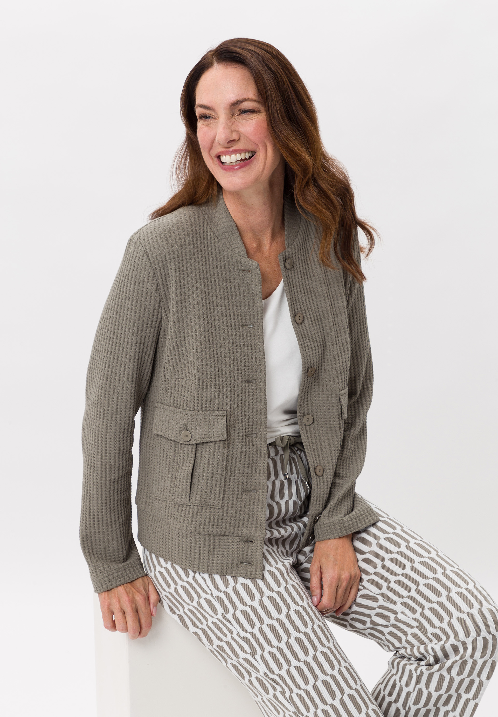 Strickblazer in Cotton-Mix-Struktur - Bild 4