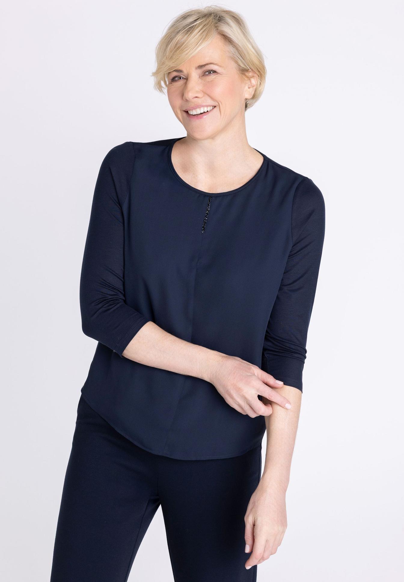 bluse, damen, langarm, unifarben, navy, Damenbluse, Navyblau, Langarm, Rundhalsausschnitt, Glatt, damen blouse, langarmshirt, navyblau, einfache bluse, glatte starkes material, bluse, dunkelblau, 3/4-ärmel, runde ausschnitt, bausch?