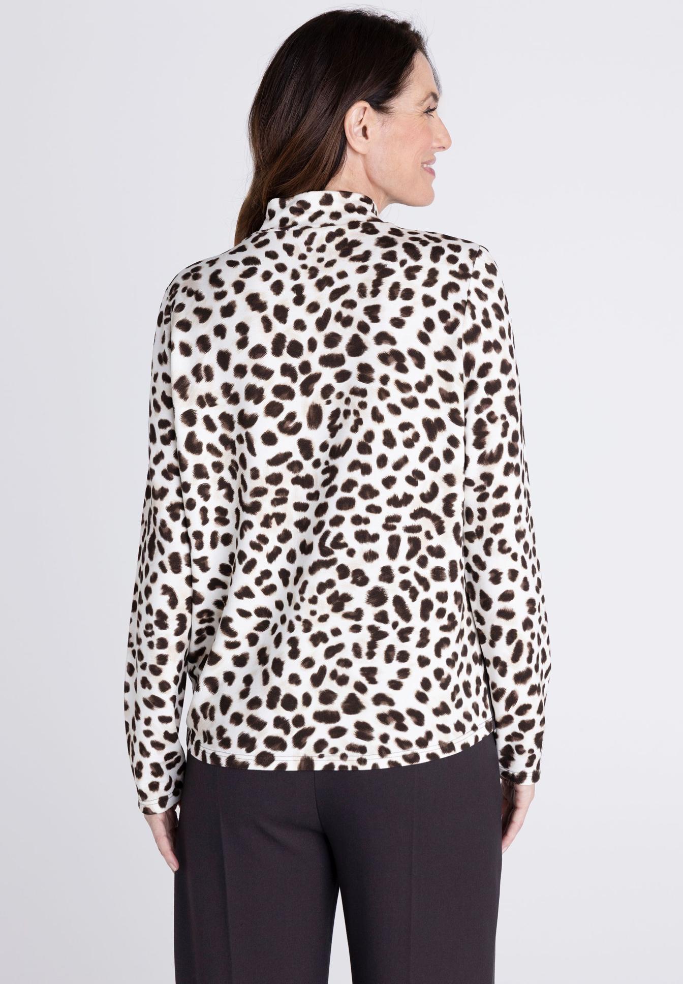 Leopard print, Leopardenmuster, Blusenoberteil, Langarm, Kragen