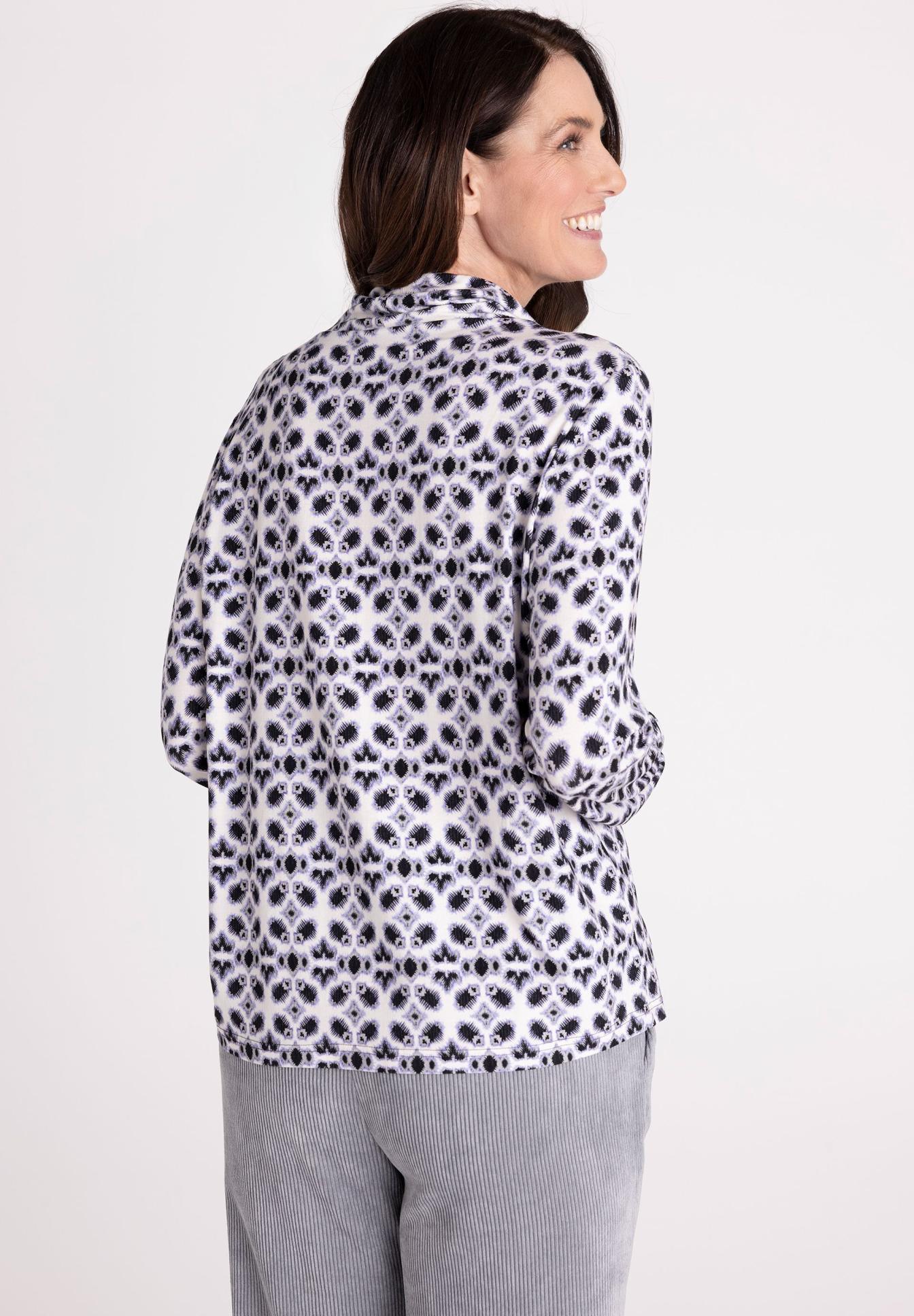  gemusterteshemd,  leopardendruck,  langarm,  knopflose,  leichtesoberteil, Bluse, Tiermuster, Karo?, Spitzenmuster, Langarm