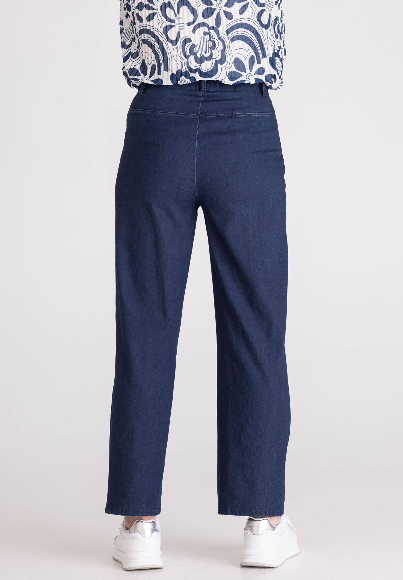 Hose, Jeans, Höhe Taille, Navy, unifarben