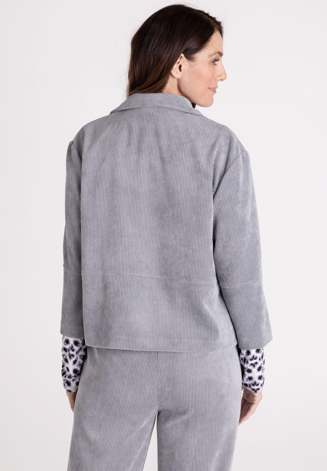 korduroy, Jacke, Langarm, Grau, Rückseite, Corduroy, Jacke, lange Ärmel, Grau, Kordel-/Nadeleffekt?