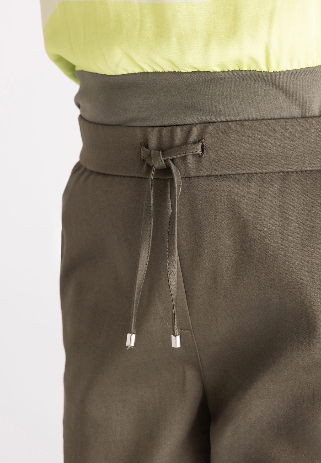 Hohe Taille, Kordelzug, Hose, Beige/Khaki, Taillenbund, taillebund, kordelzug, hose, olivbraun, knöchellänge, Haremshose, Kordelzug, Taille mit Bindeband, Olivbraun, Leinenoptik, Schnürung, Kordelzug, Taillenhöhe, Hose, olivbraun