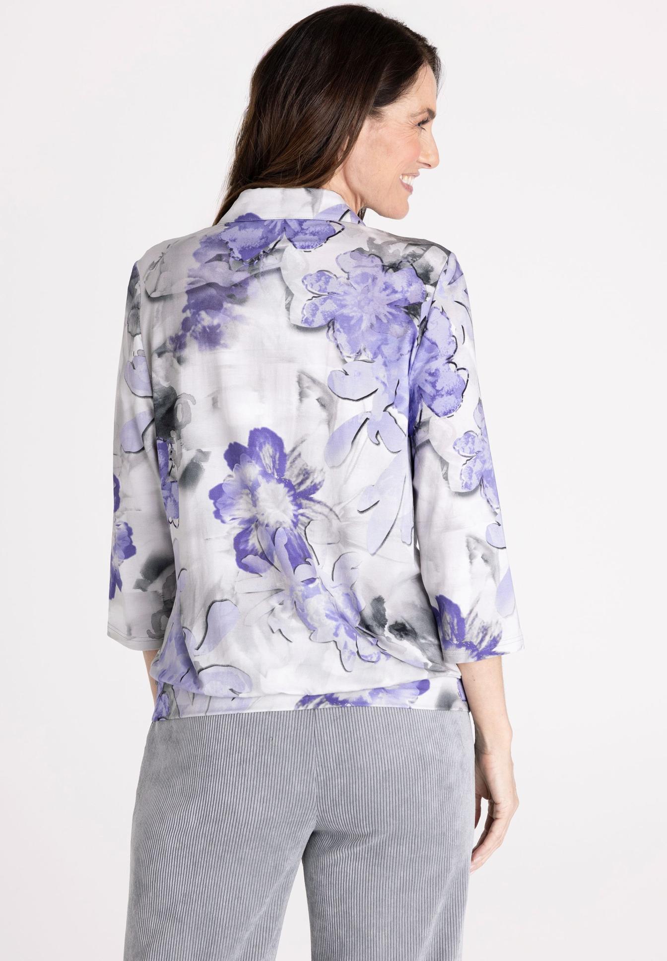 Blazer, Blumenmuster, Lila, Jacke, Muster, bluse, Blumenmuster, violett, Blusenoberteil, oversized-fit