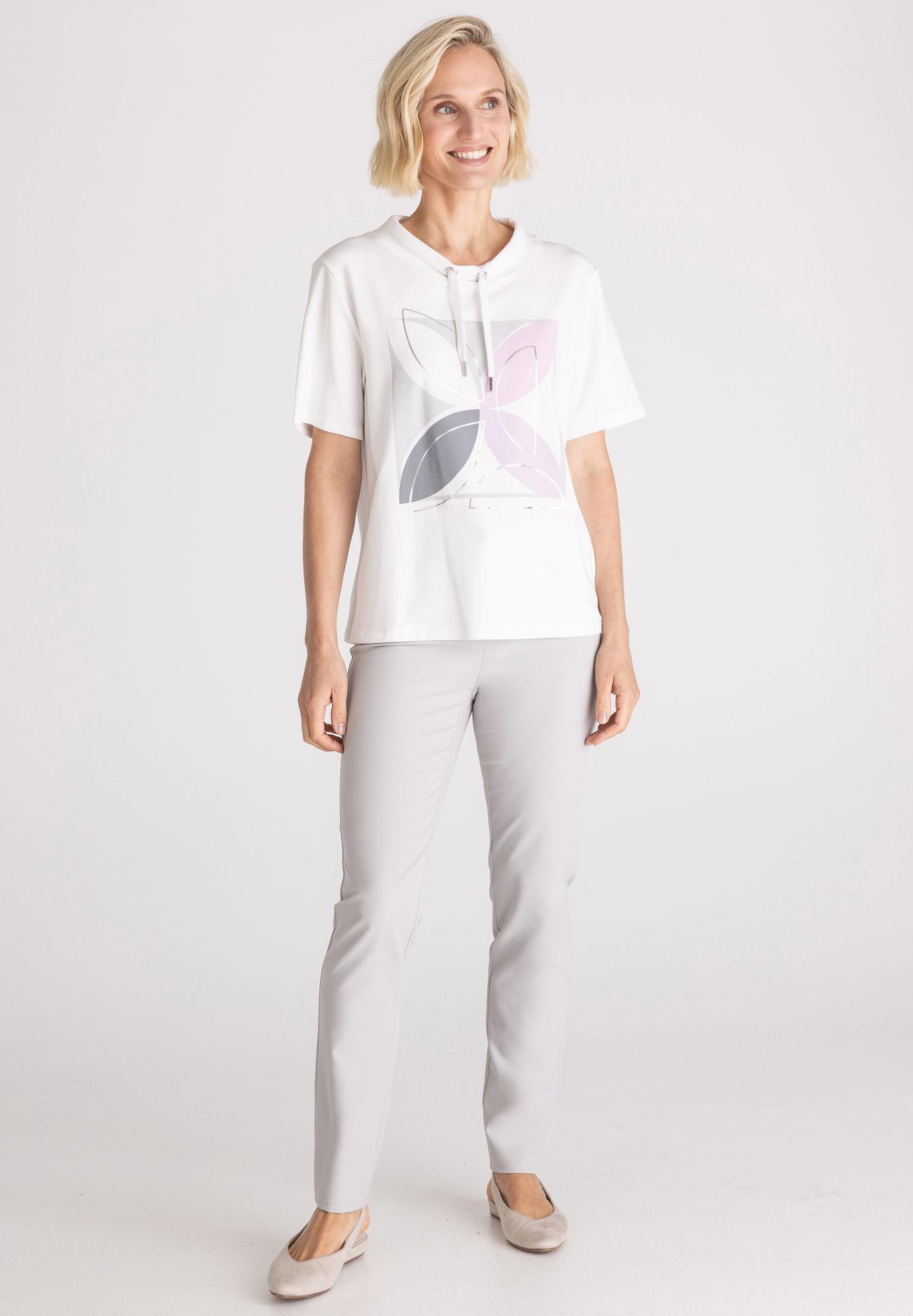 T-Shirt, Kurzarm, Weiß, Grafikdruck, Casual, T-Shirt, Kurzarm, Grafikdruck, Weiß, Casual