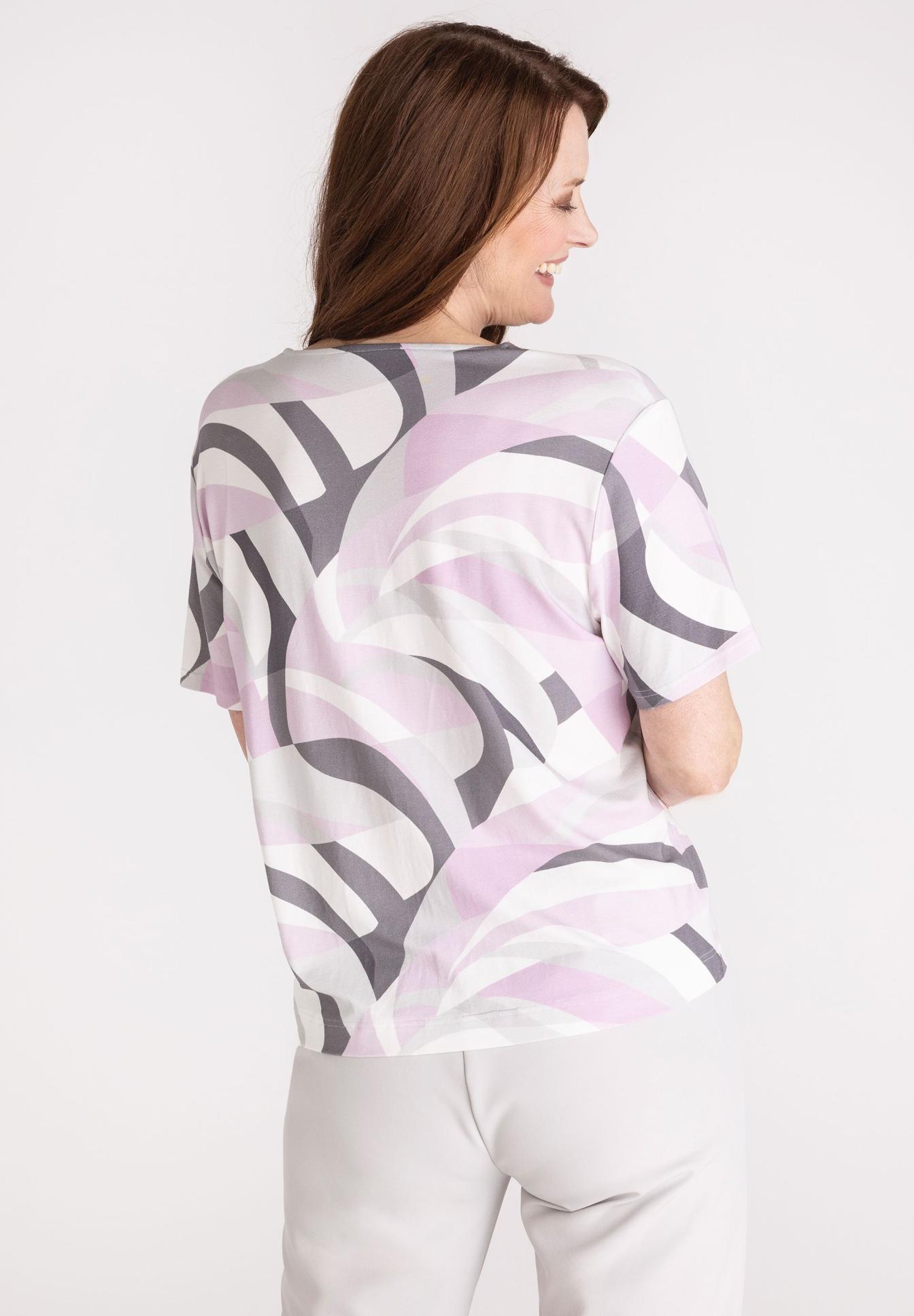 T-Shirt, Kurzarm, Allovermuster, Pastellfarben, Muster, T-Shirt, Kurzarm, Rundhals, Allover-Muster, Pastellfarben, T-Shirt, Kurzarm, Lockere Passform, Allover Muster, Pastellfarben, T-Shirt, Kurzarm, Print, Muster, Pastell