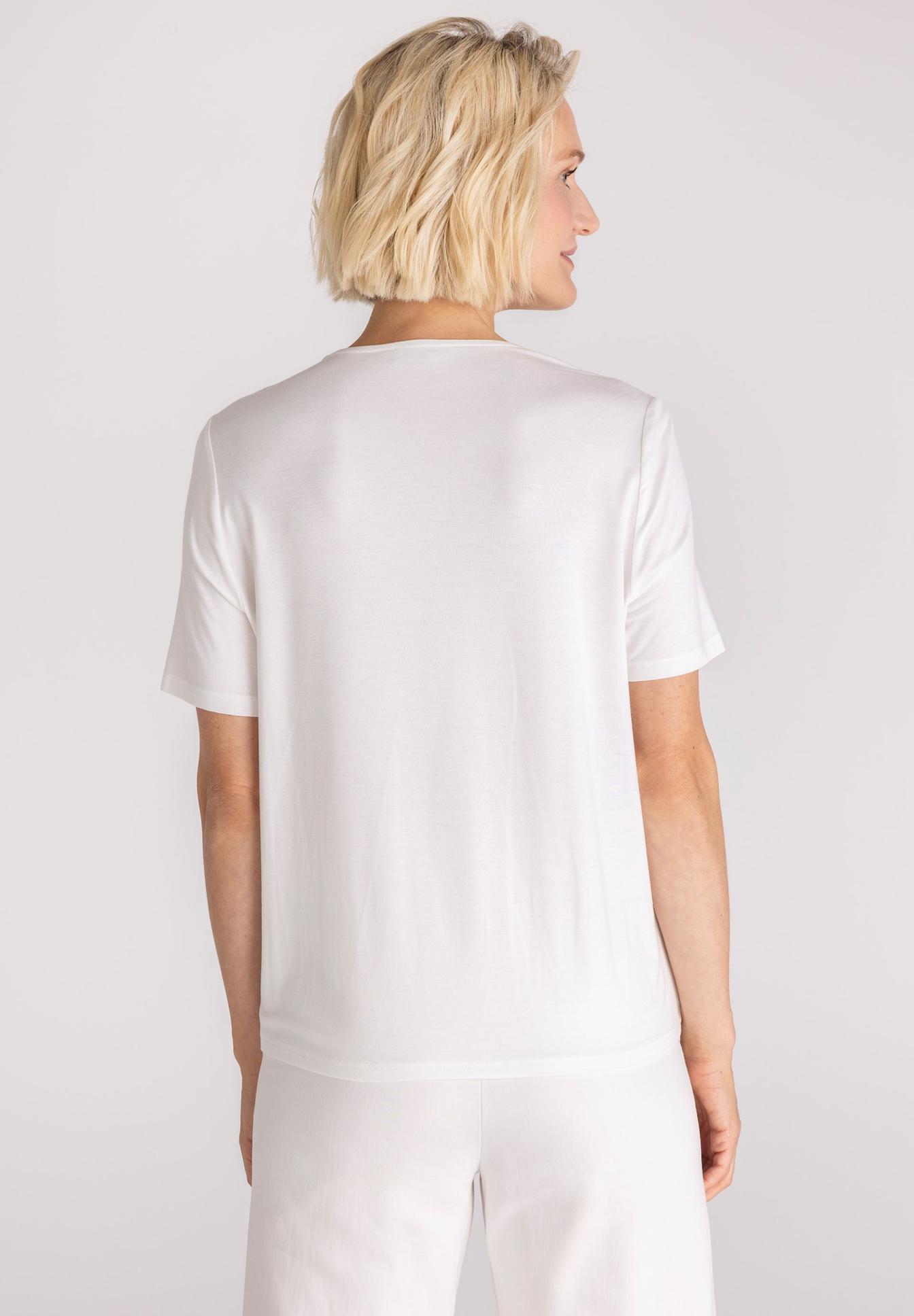 T-Shirt, Kurze Ärmel, Weiß, Baumwolle, einfarbig