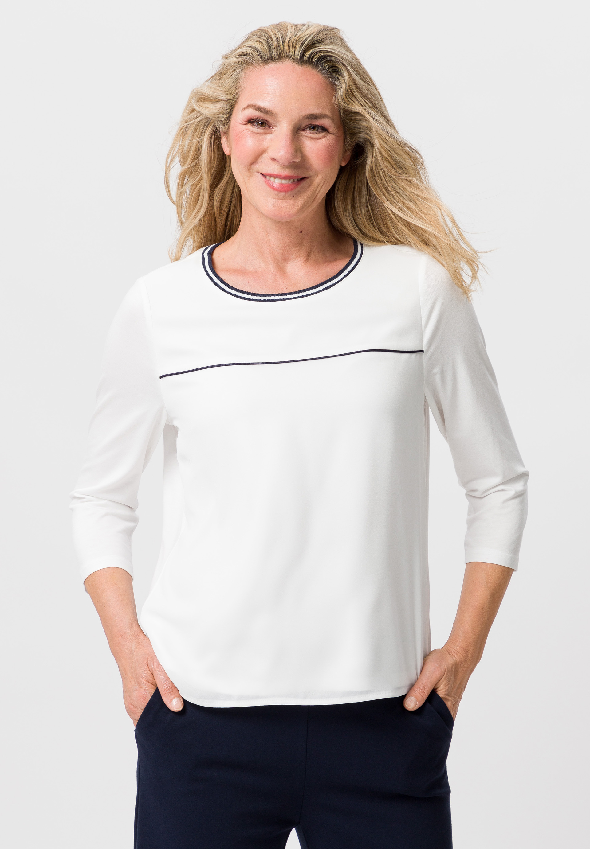 Blusenshirt mit Strickbündchen Blusenshirt mit Strickbündchen - Produktbild 1