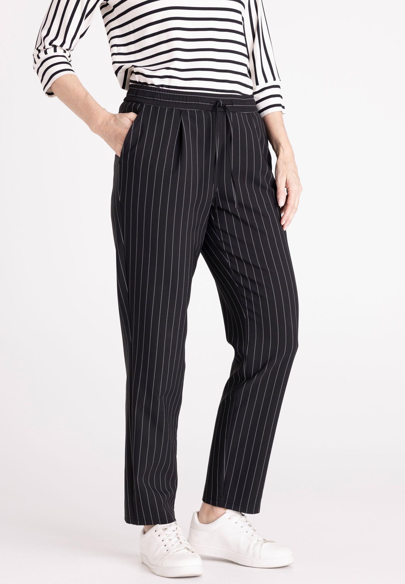 Hose, Anzughose, Pinstripe, Schlupfbund, Loungepants