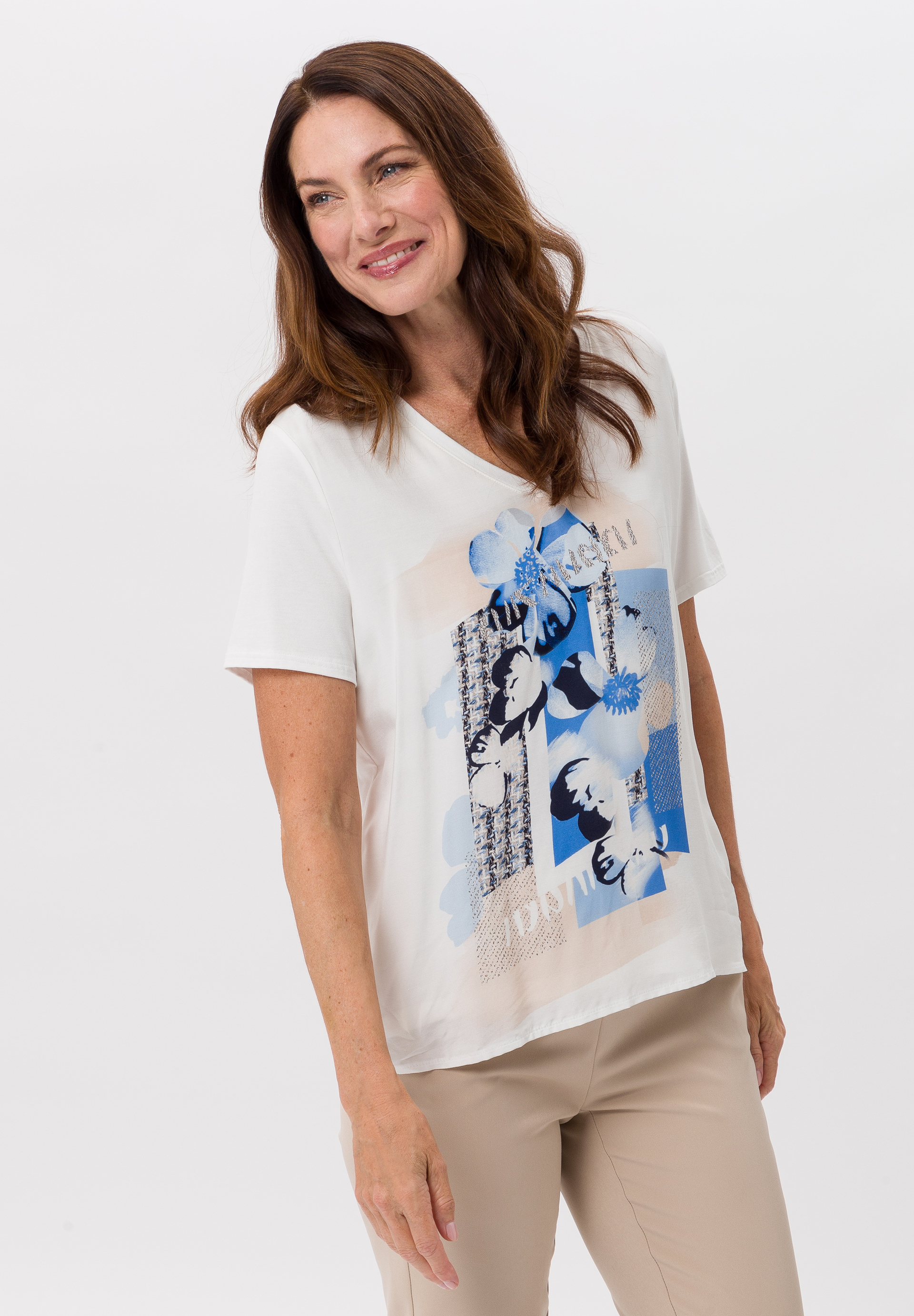 Blusenshirt mit modischem V-Ausschnitt Blusenshirt mit modischem V-Ausschnitt - Produktbild 1