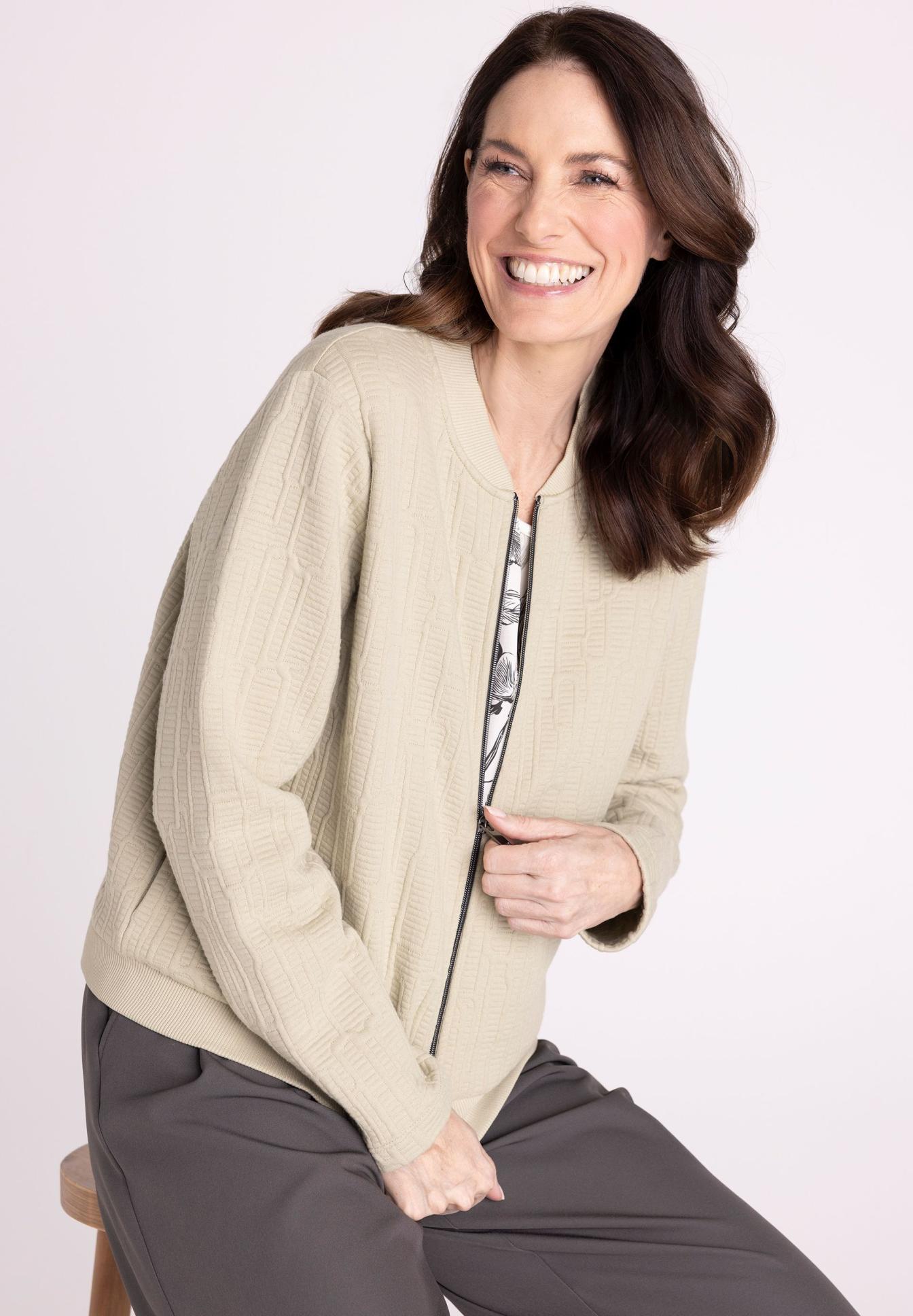 Cardigan, Beige, Strickjacke, Reißverschluss, Damen, Cardigan, Beige, Kabelmuster, Reißverschluss, Langarm, Kastenjacke, Beige, Reißverschluss, Kabelstrick, Pullover, Cardigan, Beige, Reißverschluss-Cardigan, Knit, Lange Ärmel