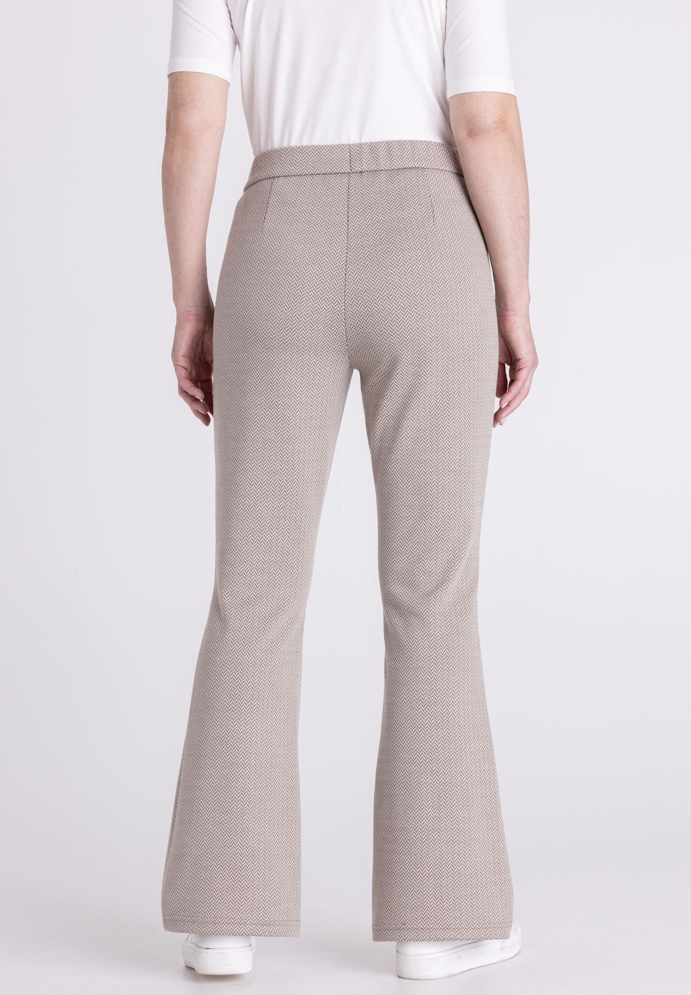 Hose, Beinweite, Weite, Streifenmuster, Hoch geschnitten, Hose, Flare, Helle Farbe, Kernkennzeichnung, Häkelmuster