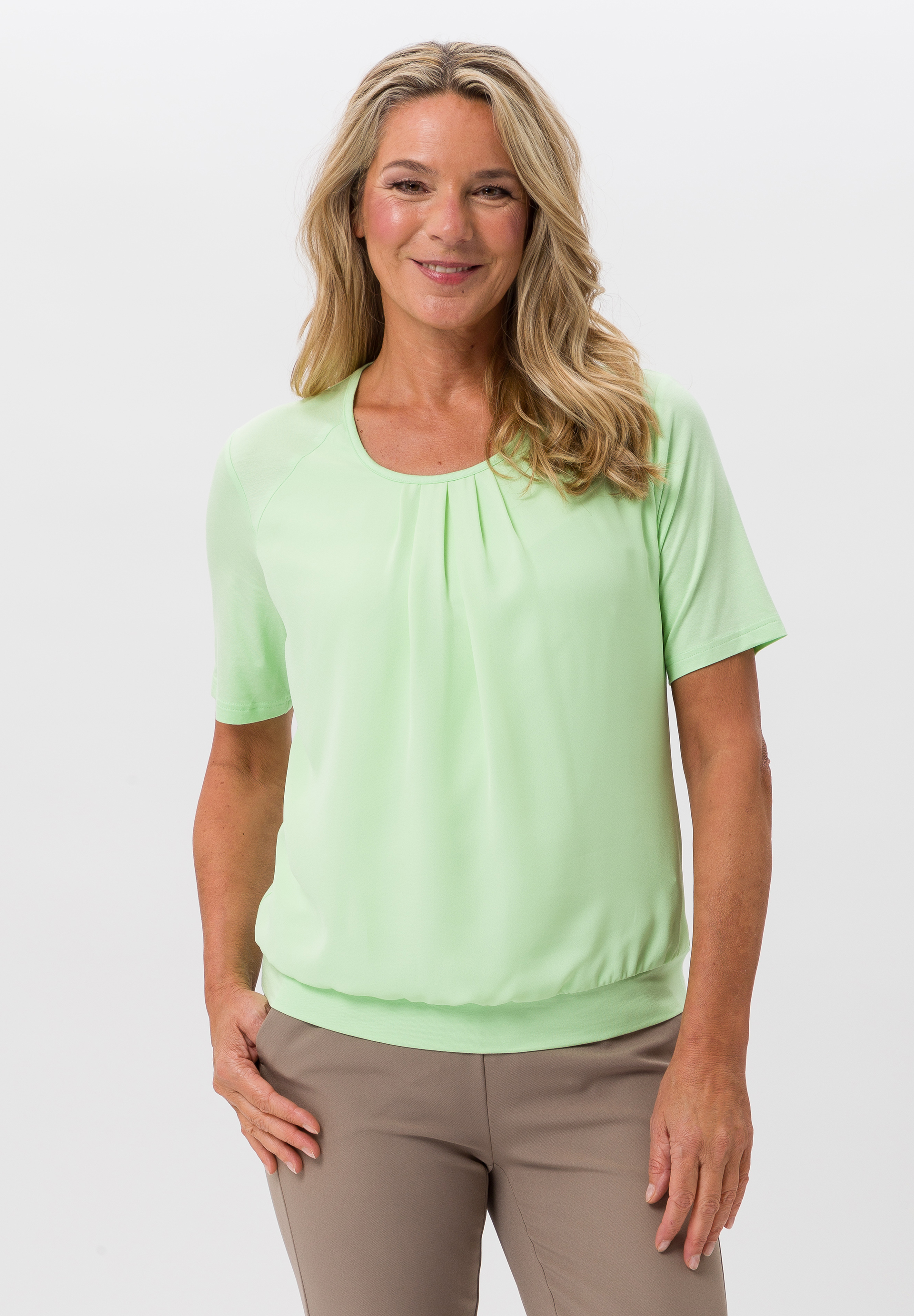 Blouse shirt in a mix of materials Blouse shirt in a mix of materials - Product Image 1