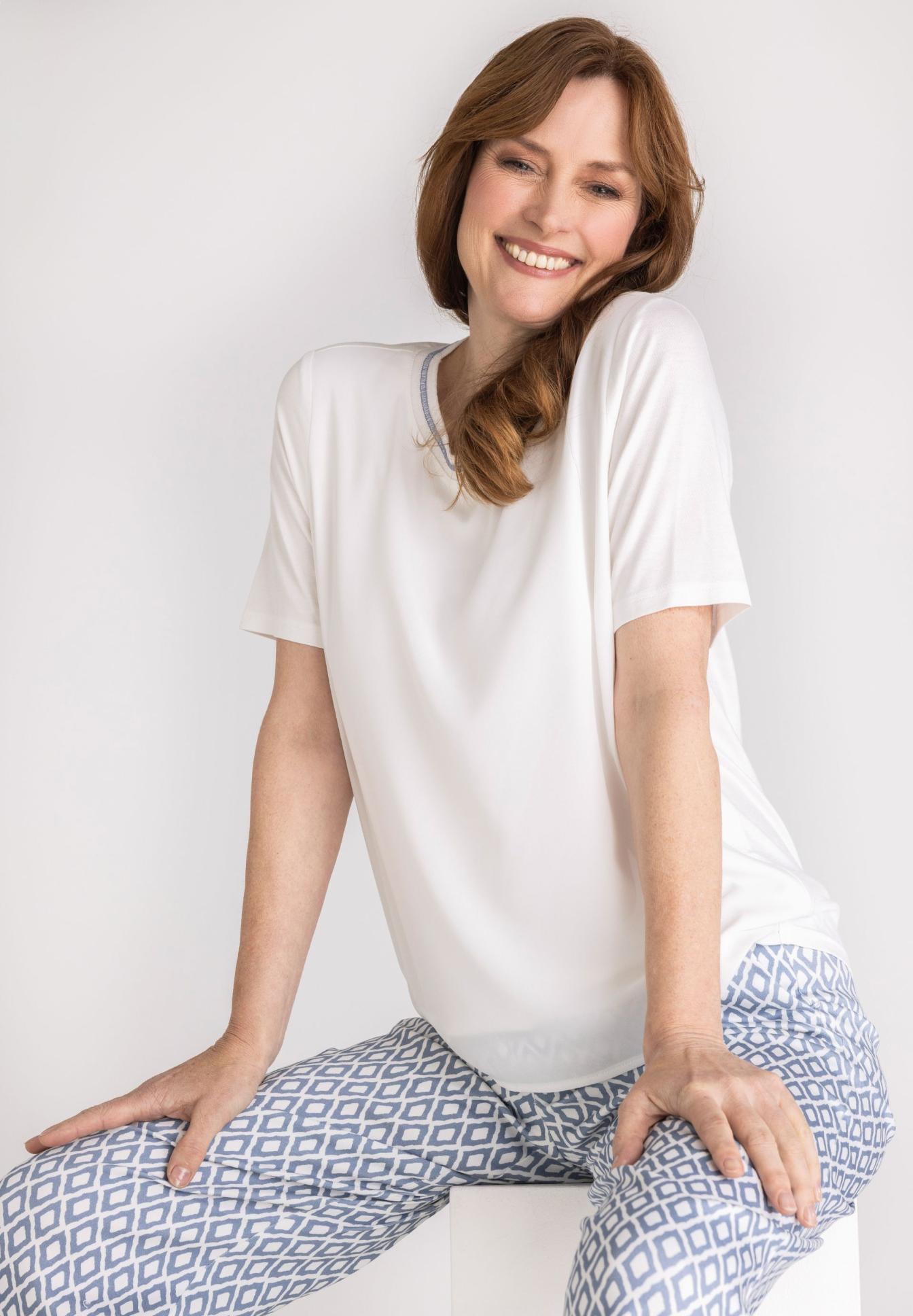 Polohemd, T-Shirt, Weiß, Kurzarm, Bequem