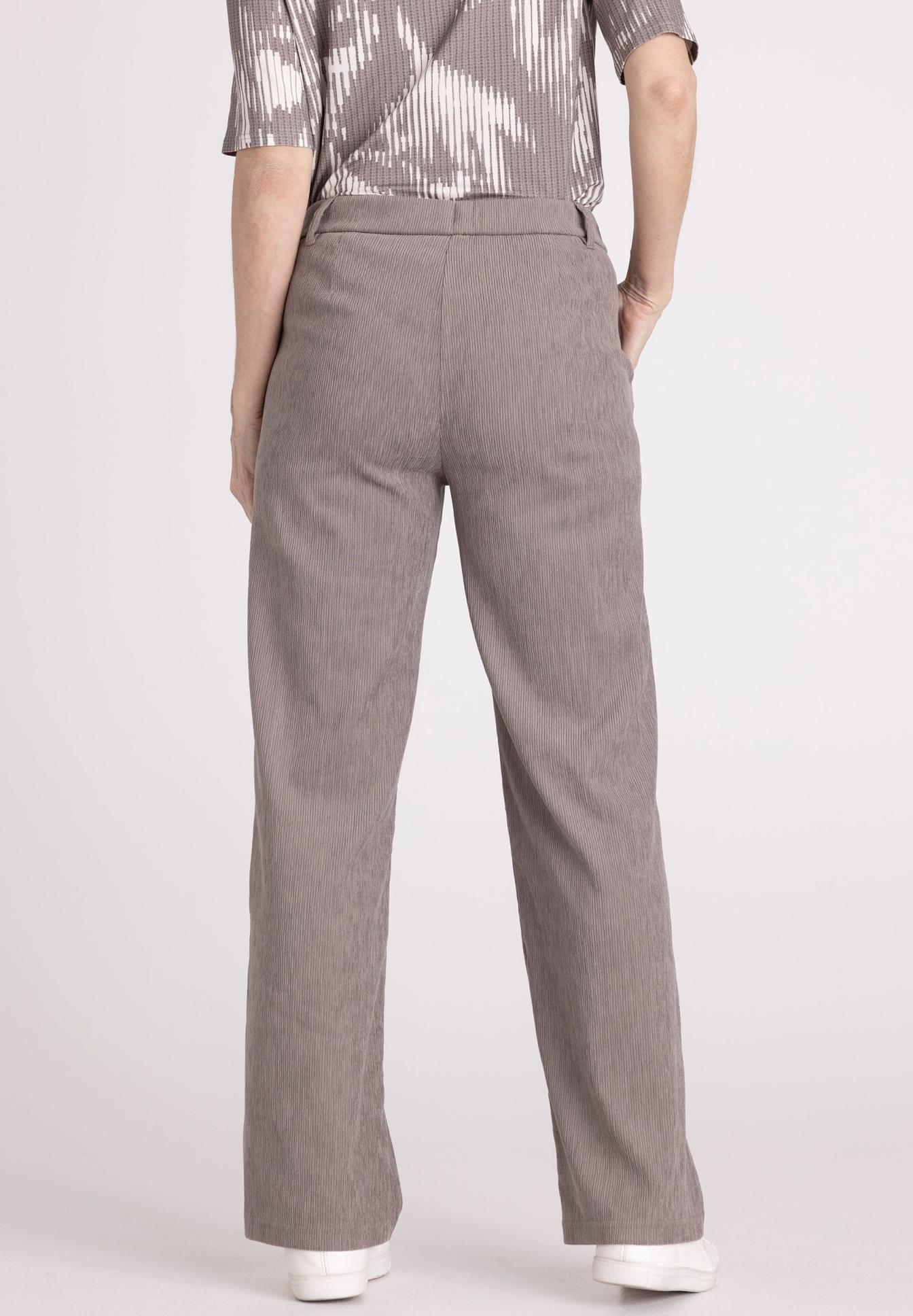 Hose, Cordhose, Grau, Weite, Hohe Taille, Hose, Weite Passform, Kord, Corduroyhose, Gerades Bein