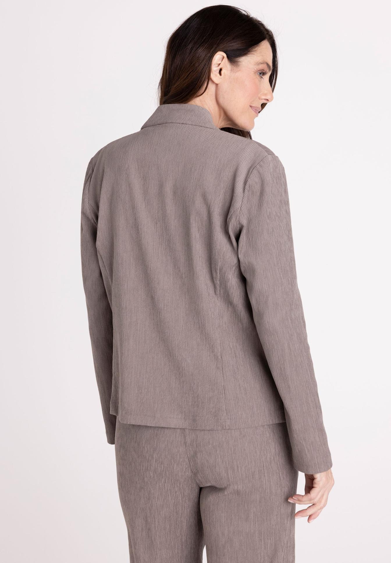 Kordoid, Jacke, Lounge-Set, Lavendel-Grau, Rückansicht, Kordeljer, Jacke, Blazer, Langarm, Taupe