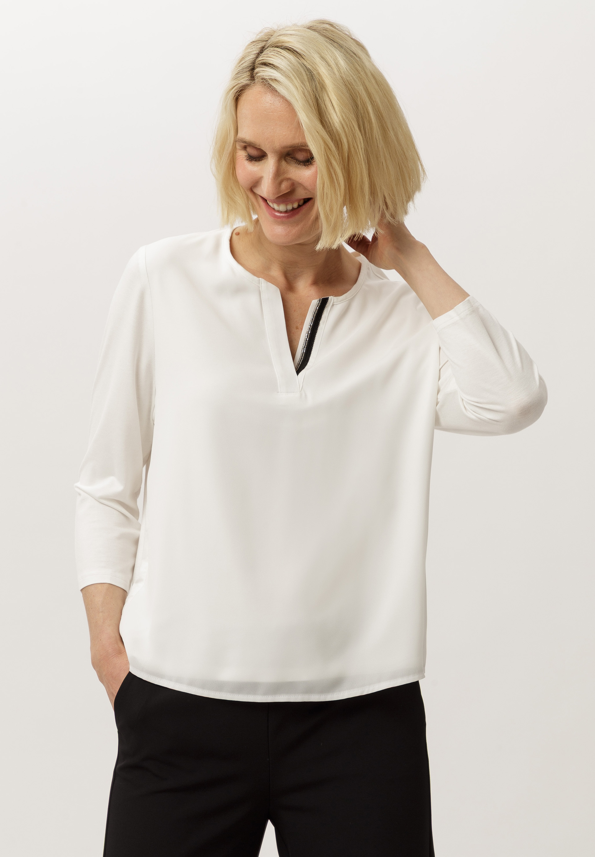 Blusenshirt im Materialmix - Produktbild 1
