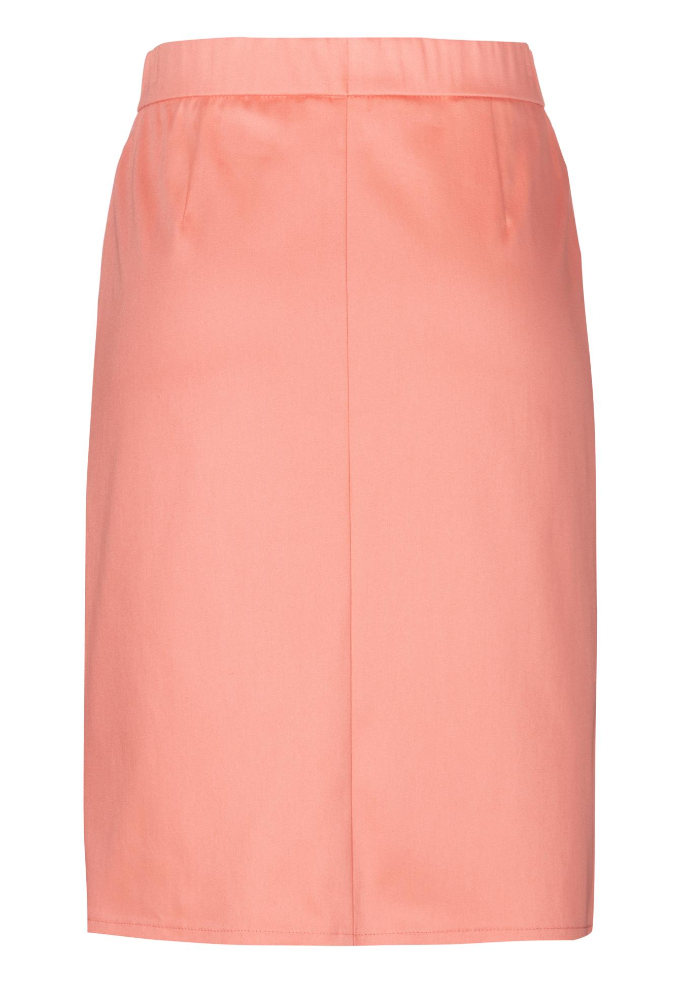rock, knee-length, skirt, peach, solid-color, Rock, Pfirsich, Knielang?, A-Linie?, einfacher Stoff, Rockrock?, pfirsichfarben, knielang, seitlicher Reißverschluss?, weiches Material, rock, Röcke, Rücken, Skirt, Knieumfang