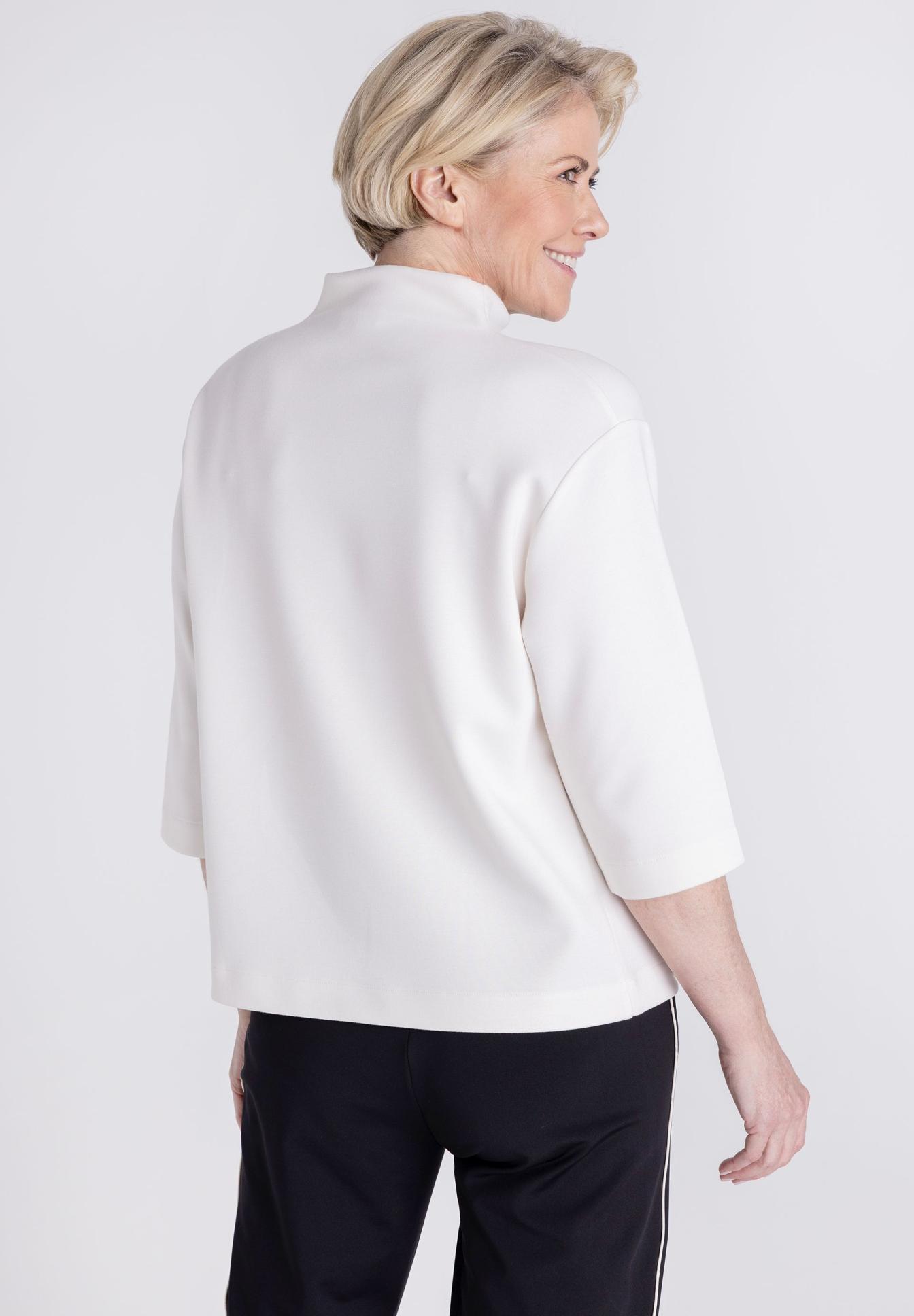 Blazer, Jacke, Weiß, 3/4-Ärmel, Rückansicht, Hose, Drei Viertel-Ärmel, Weiß, Jacke, oberteil