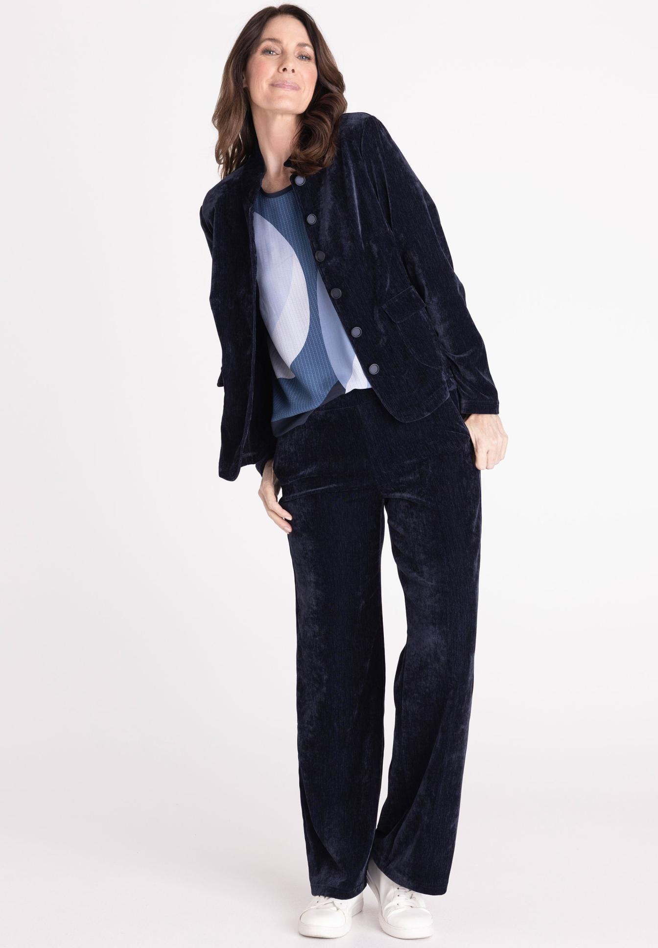 Velvet, Hose, Blazer, Navy, Set, Velvet suit, Navy velvet, Blazer, Pants, Casual suit set, Velvet suit, Navy suit, Corduroy, Blazer, Wide leg pants, Velvet suit, Corduroy, Navy suit, Blazer, Pants