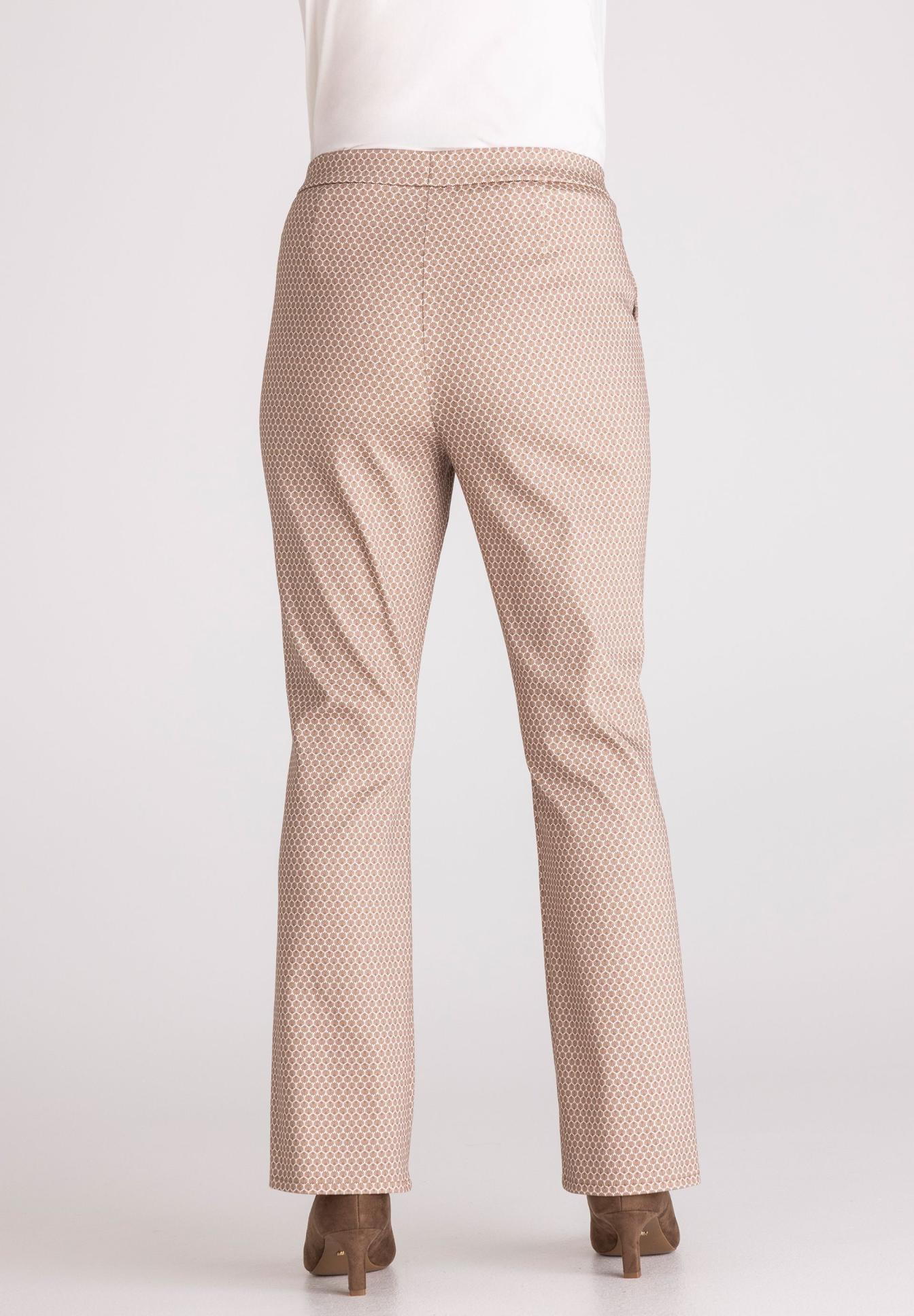 Hose, Beige, Muster, Gehäkelte Muster, Weite Beine, Hose, Beige, Punktmuster, gerade Passform, Mittlere Länge