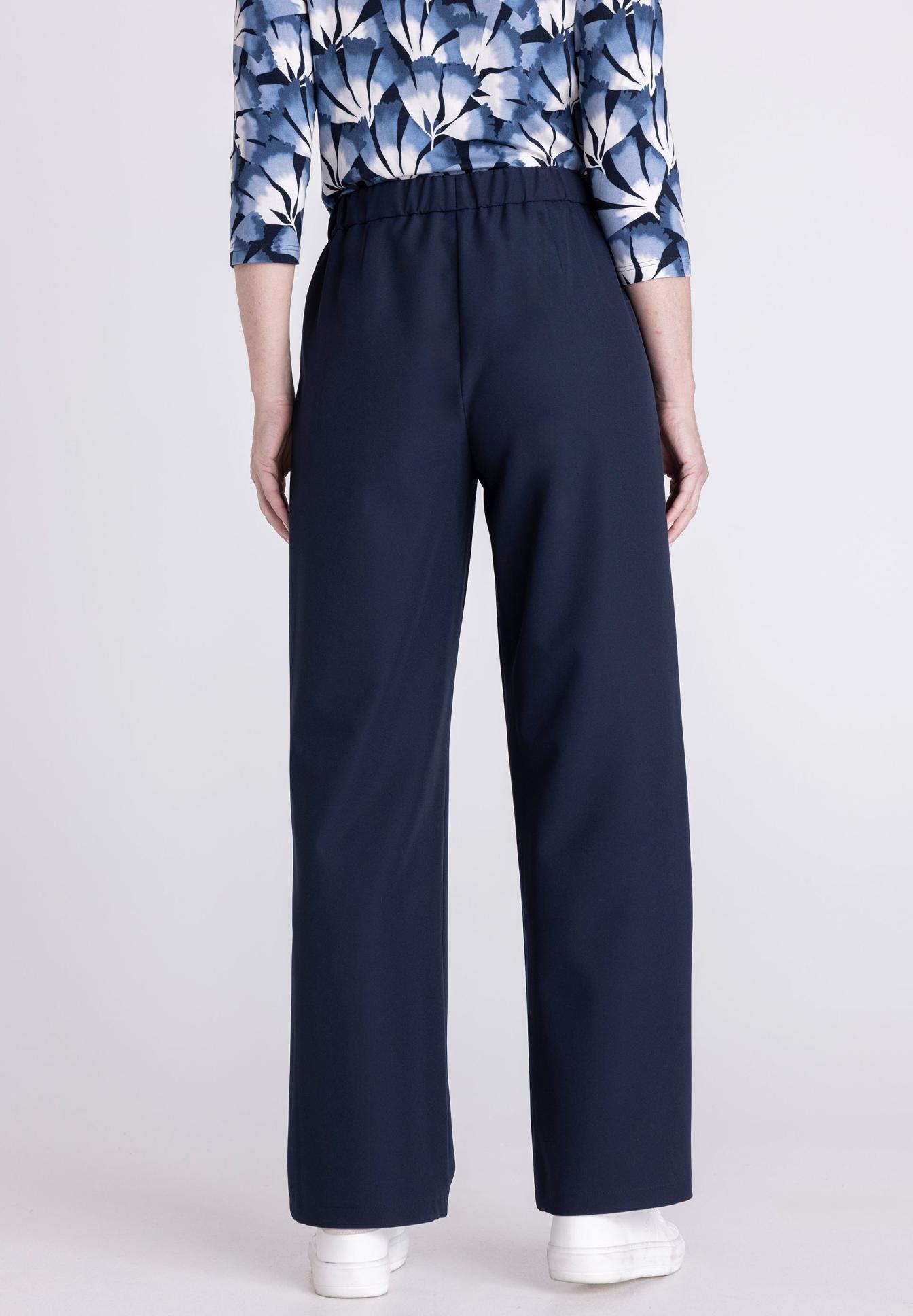 damenhose, weite beine, marineblau, elastischer bund, unifarben, hose, navy, weite, elastischerbund, breit