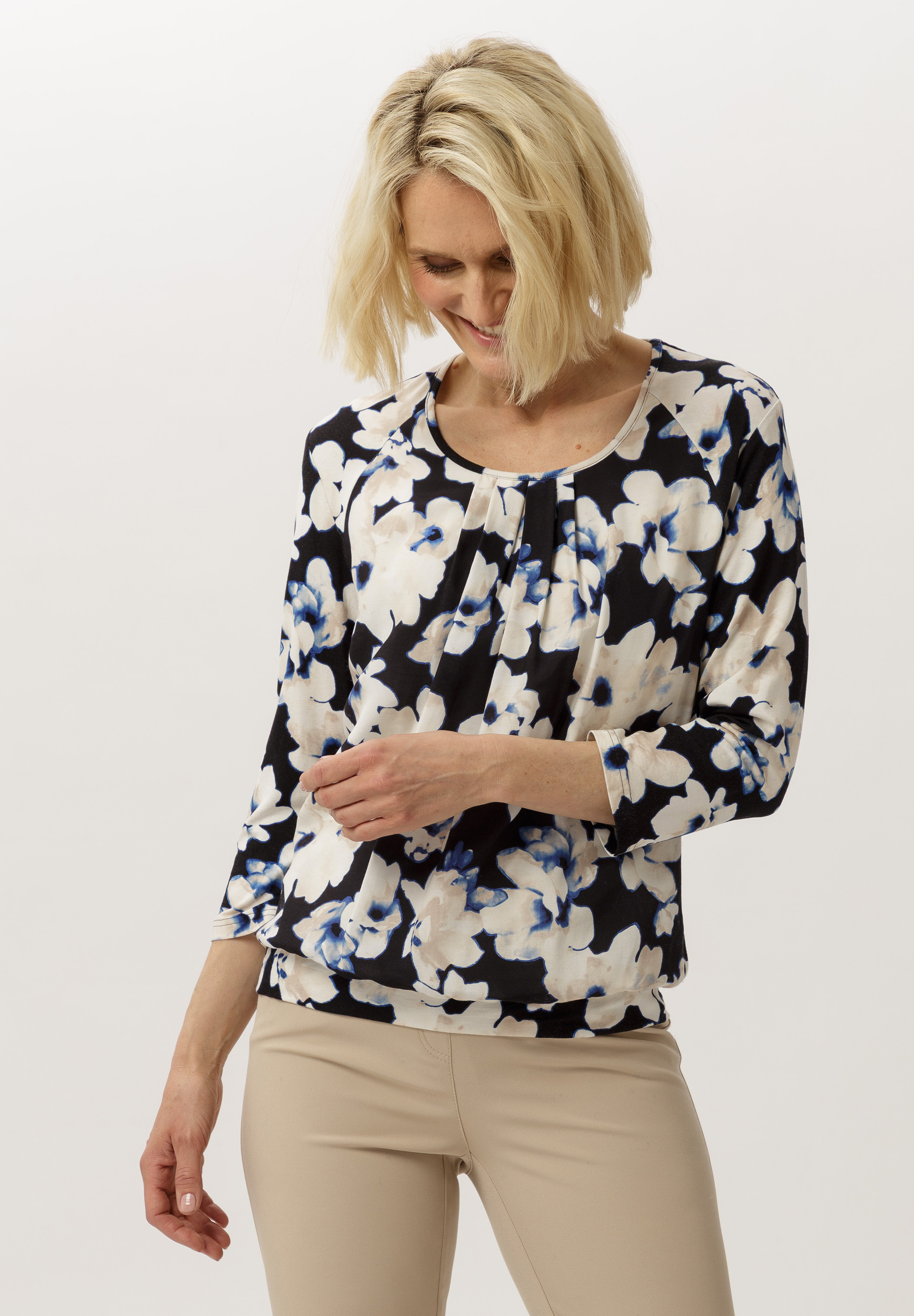 Blusenshirt mit aparter Faltenpartie Blusenshirt mit aparter Faltenpartie - Produktbild 1