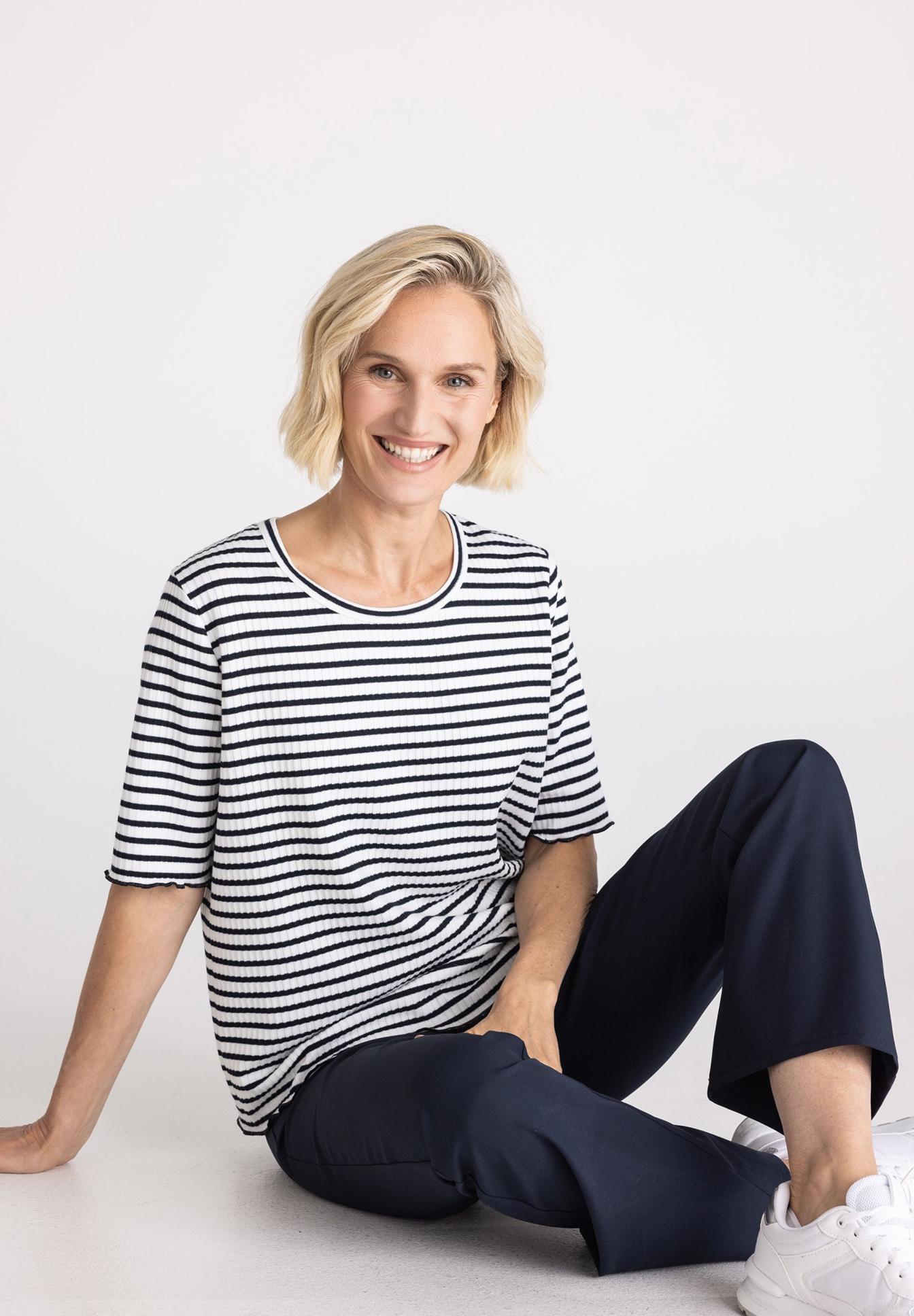 Strandshirt, gestreift, Kurzarm, Mode, Bequem,  gestreiftes shirt, T-Shirt, Rundhalsausschnitt, kurze Ärmel, casual-outfit, Gestreustes Oberteil, Kurze Ärmel, Rundhals, Weiß-schwarz, Freizeitoutfit, Stricktop, Streifen, Kurzarm, Hemd-Top, Mode