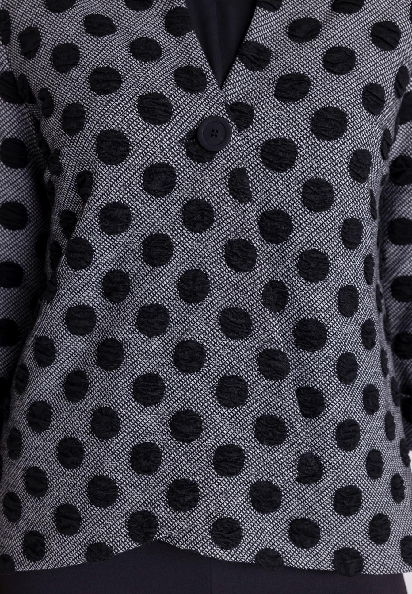Blazer, Punkte, Gemustert, Knopf, Wolle/Gewebe, Blazer, Polka dot, Grau, Jacke, Musterkombination