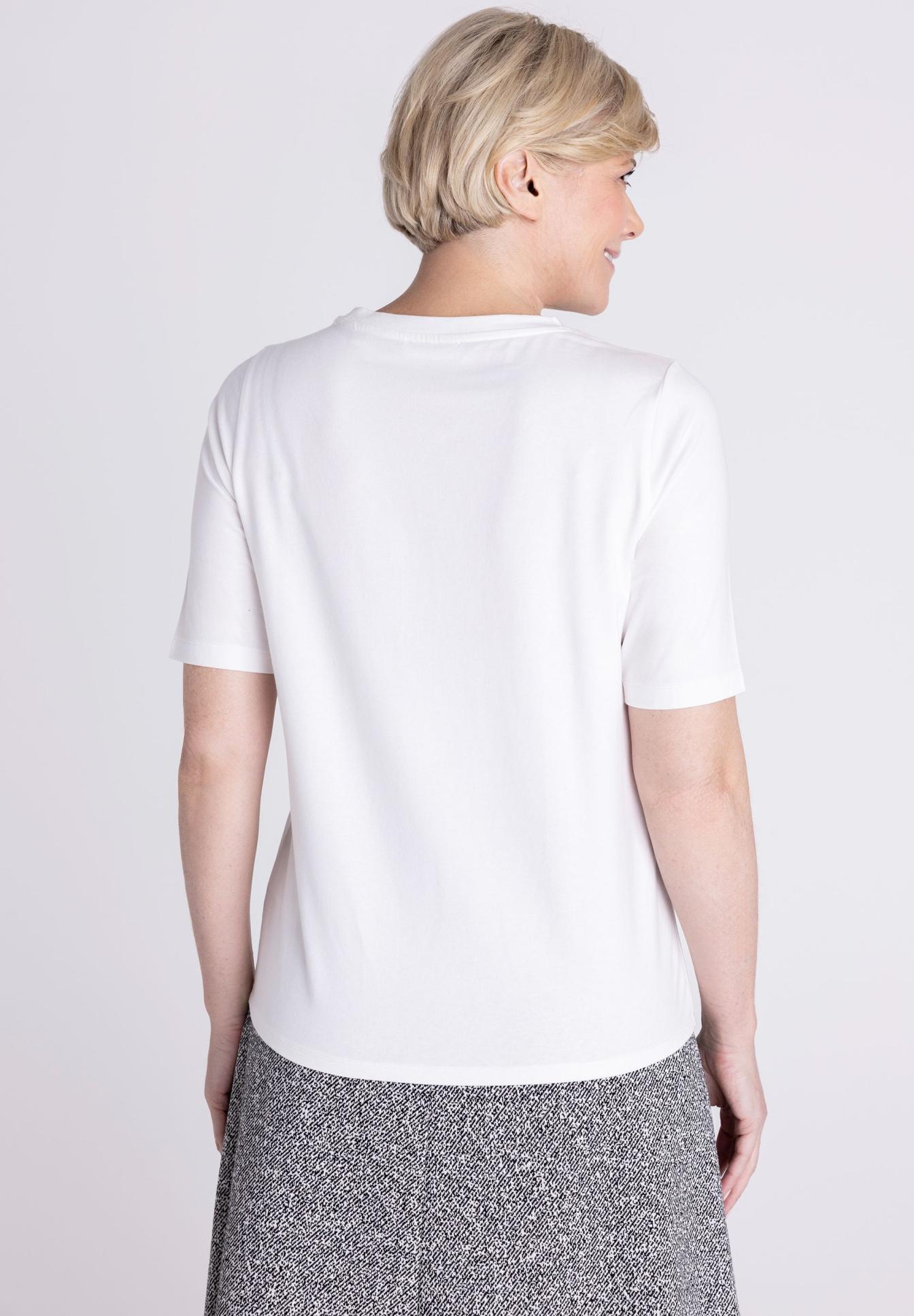 T-Shirt, Kurzarm, weiß, Kleidung, Rückseite, weißes T-Shirt, kurzärmlig, Rundhals, einfarbig, Baumwolle