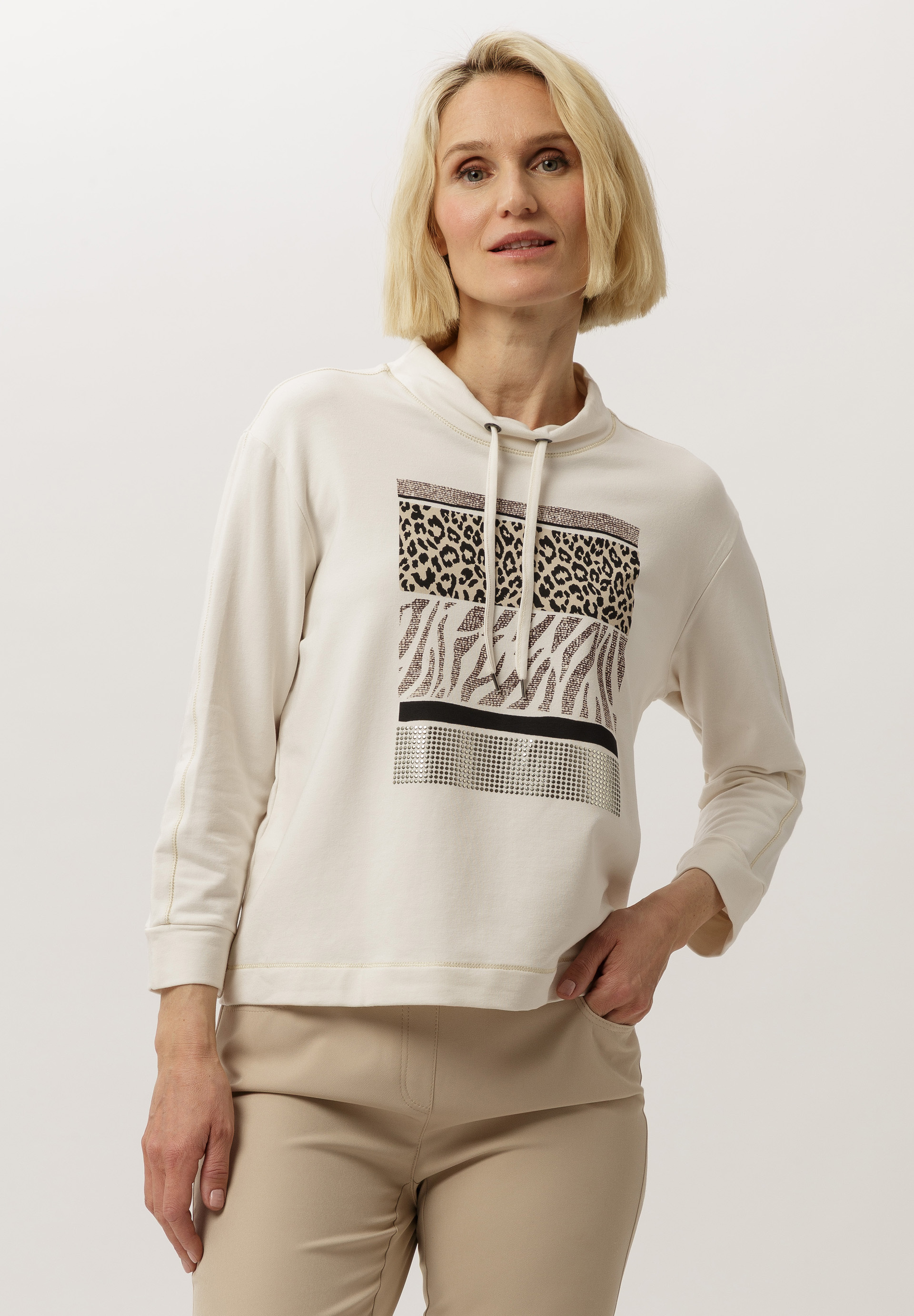 Sweatshirt With motif print and decorative details Sweatshirt With motif print and decorative details - Product Image 1