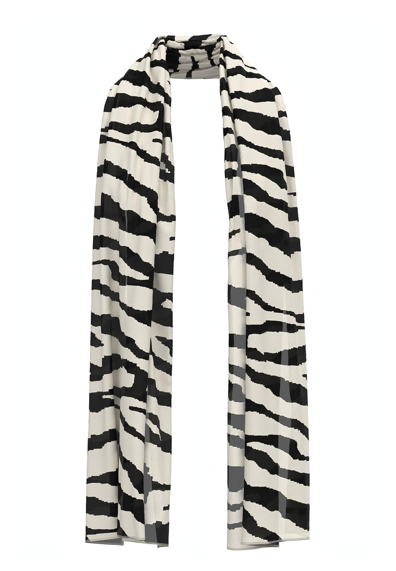 Schal, Animal-Print, Zebra-Print, Schal aus Stoff, Schal-lang, Schal, Schal mit Zebra Muster, Stoffschal, Schwarz-Weiß, Langschal, Schal, Schal Muster, Zebra Muster, Tuch, Stoffschal