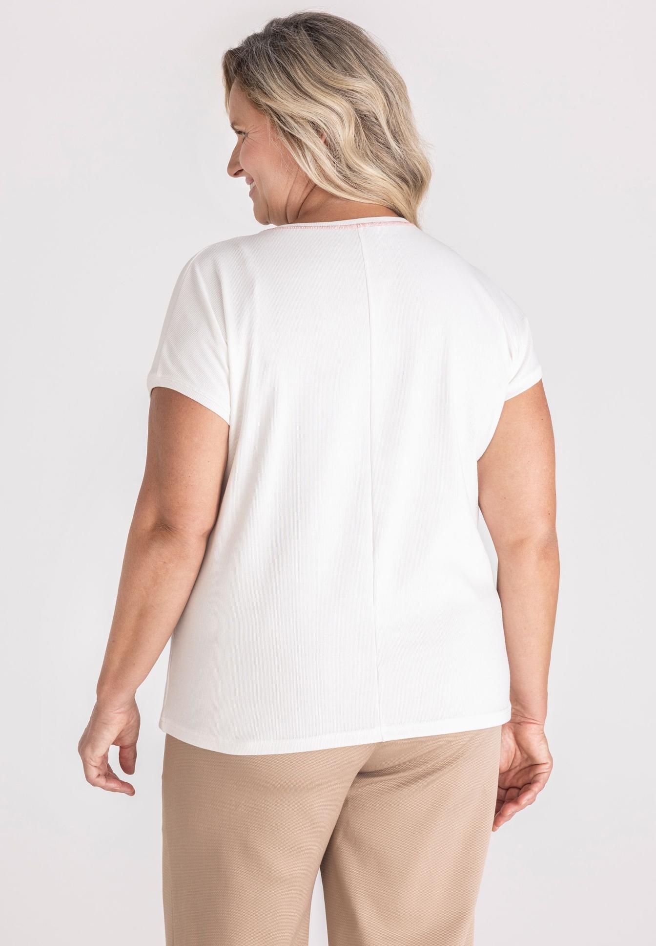 T-Shirt, Kurzarm, Weiß, Rückenansicht, einfache Passform, T-Shirt, Kurzarm, Weiß, Rundhals, Casual, weisses T-Shirt, kurzarm, rückenansicht, leichte Baumwolle, lässig fit