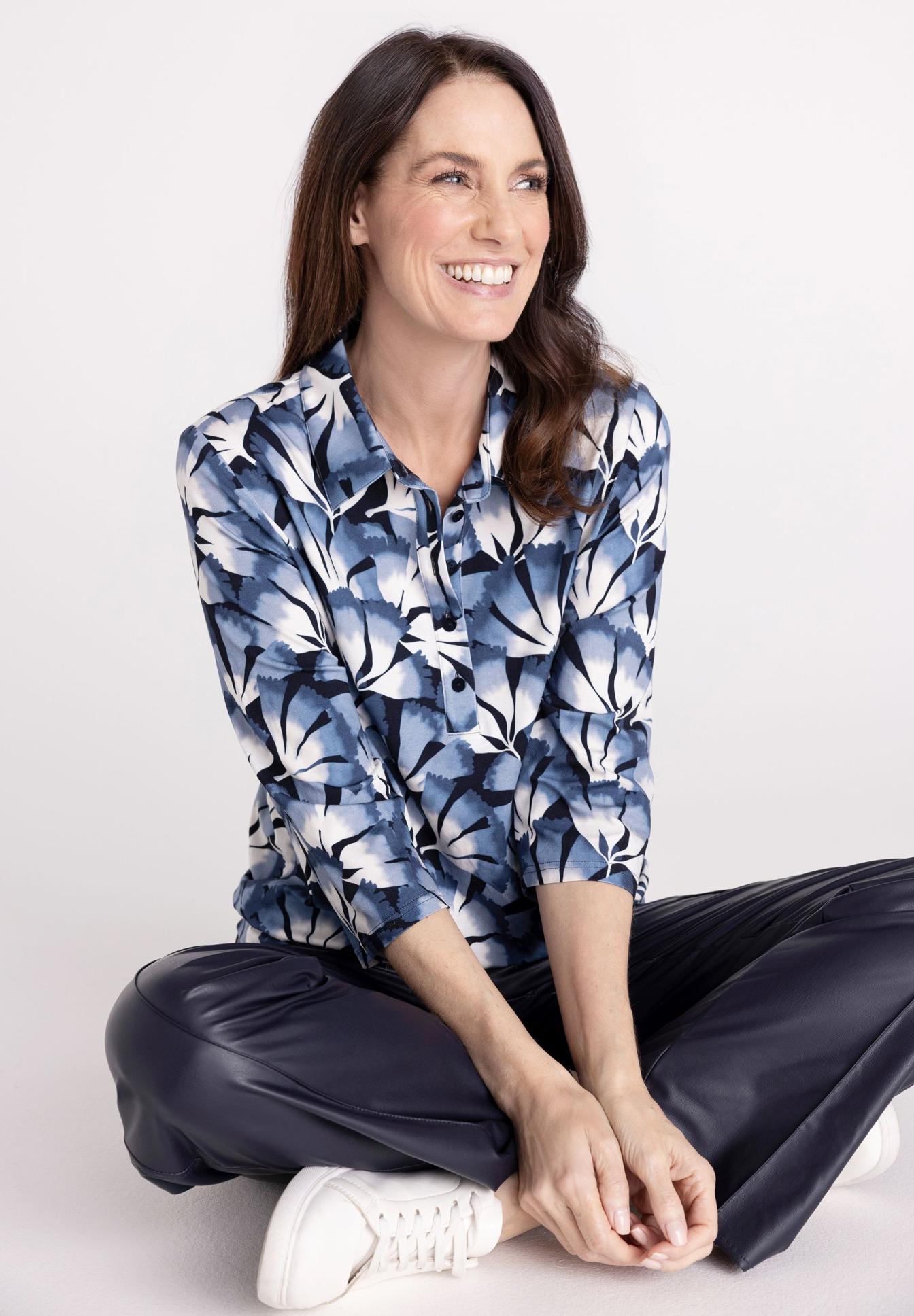 bluse, hemdenoberteil, druck, blau, langarm, Bluse, Blumenmuster, Langarm, Knopfleiste, Leinenlose, bluse, muster, blau, karo?, shirt, bluse, blau, muster, langarm, hosenoutfit