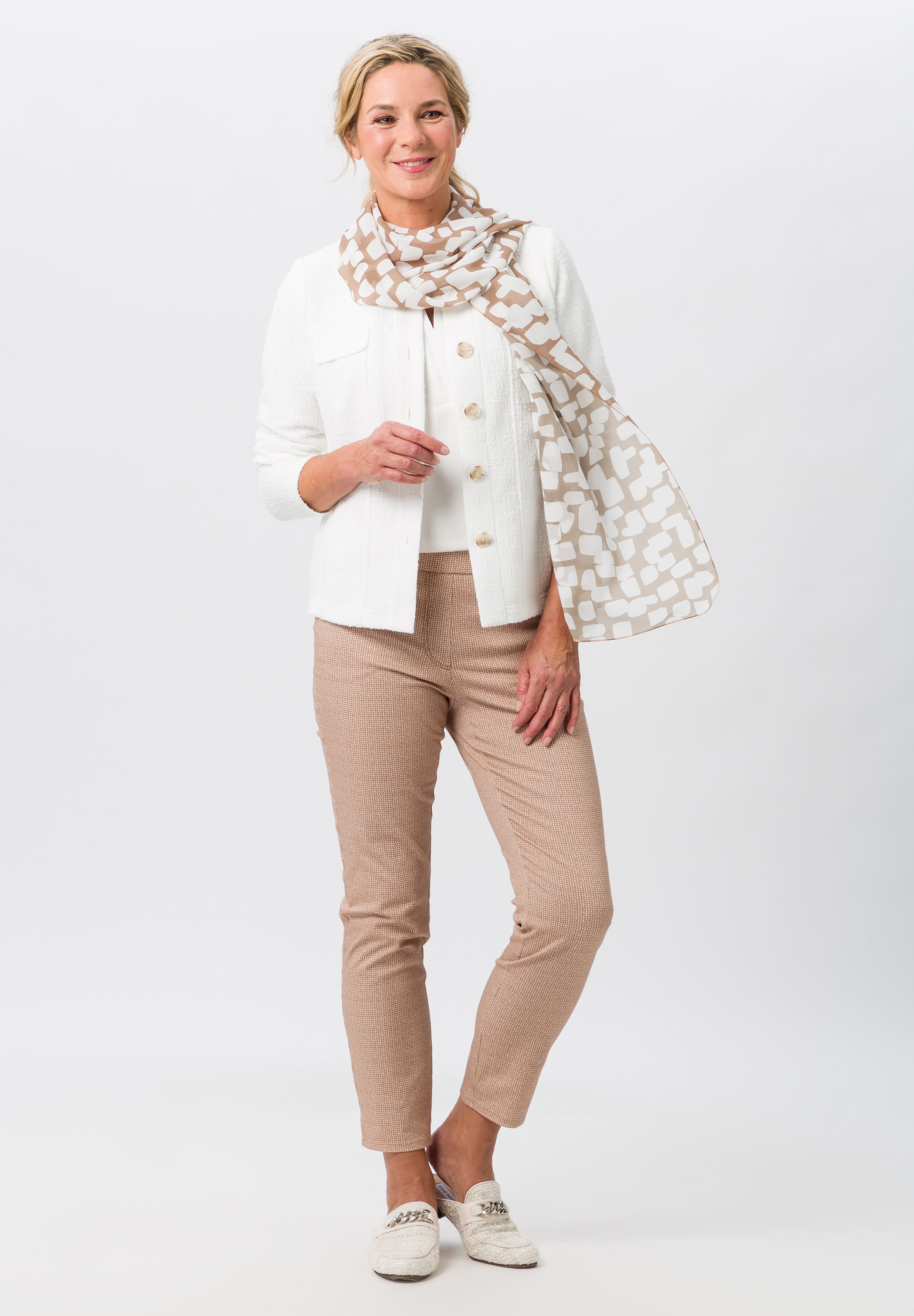 Blouse shirt with slit round neckline Blouse shirt with slit round neckline - Product Image 2
