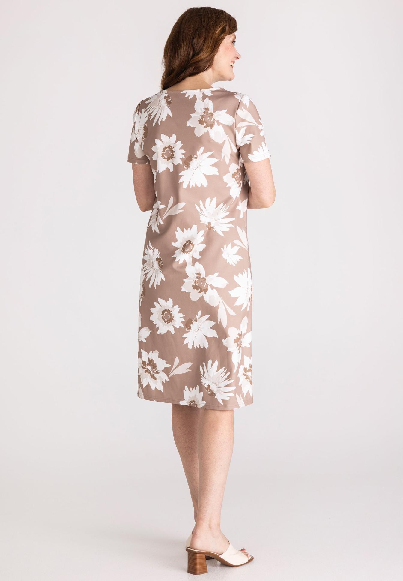 Kleid, Blumenmuster, Kurzarm, Knie-Länge, Beige, Kleid, Blumenprint, Kurzarm, Beige, Midi-Länge, Kleid, Rosenmuster, U-Ausschnitt, Kurzarm, Midikleid, Kleid, Damenkleid, Blumenmuster, Grau-Beige, Kurzarm, Kleid, Blumenmuster, Kurzarm, Midi, Beige