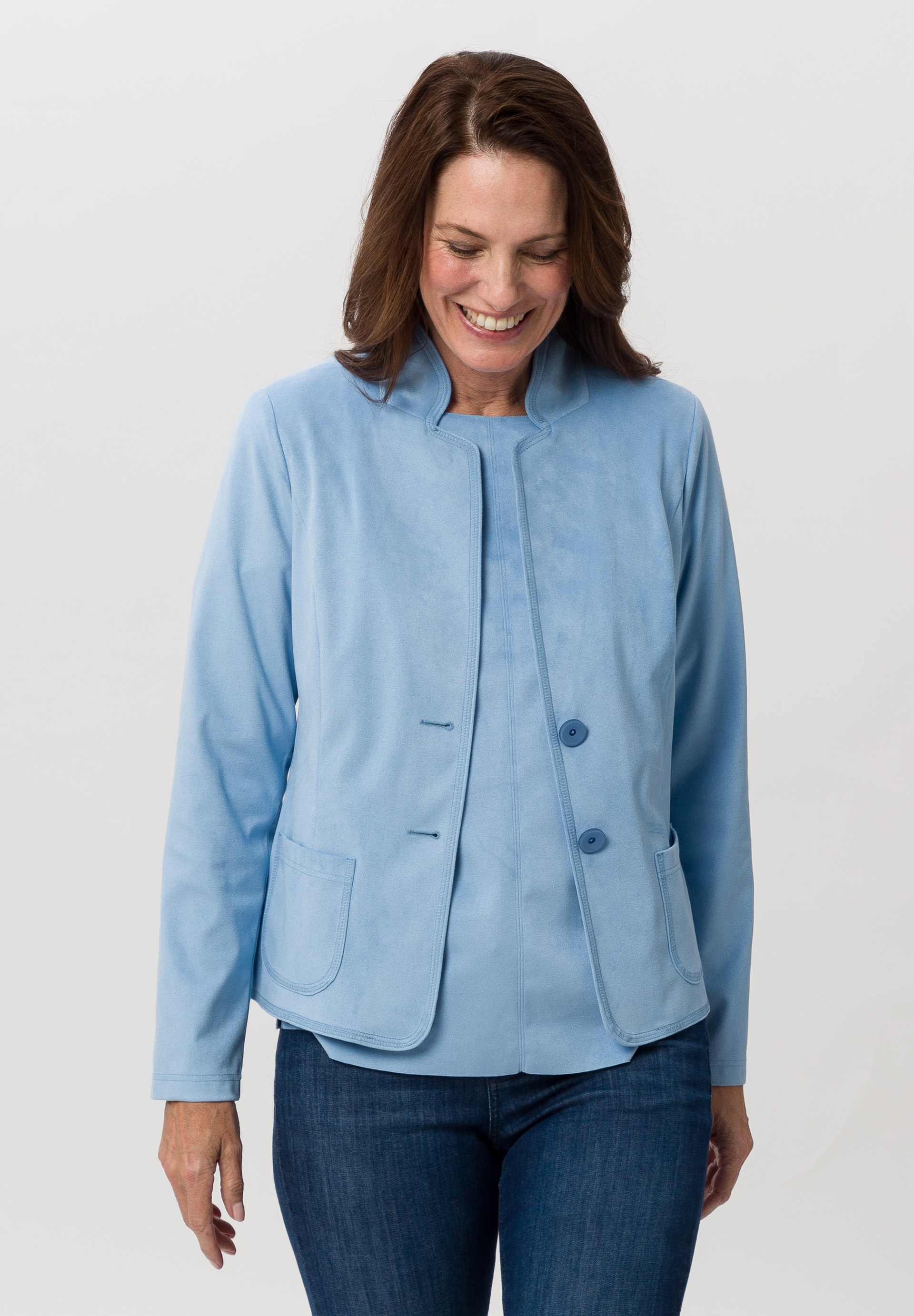 Blazer aus pflegeleichtem PES-Stretch-Lederimitat - Produktbild 1