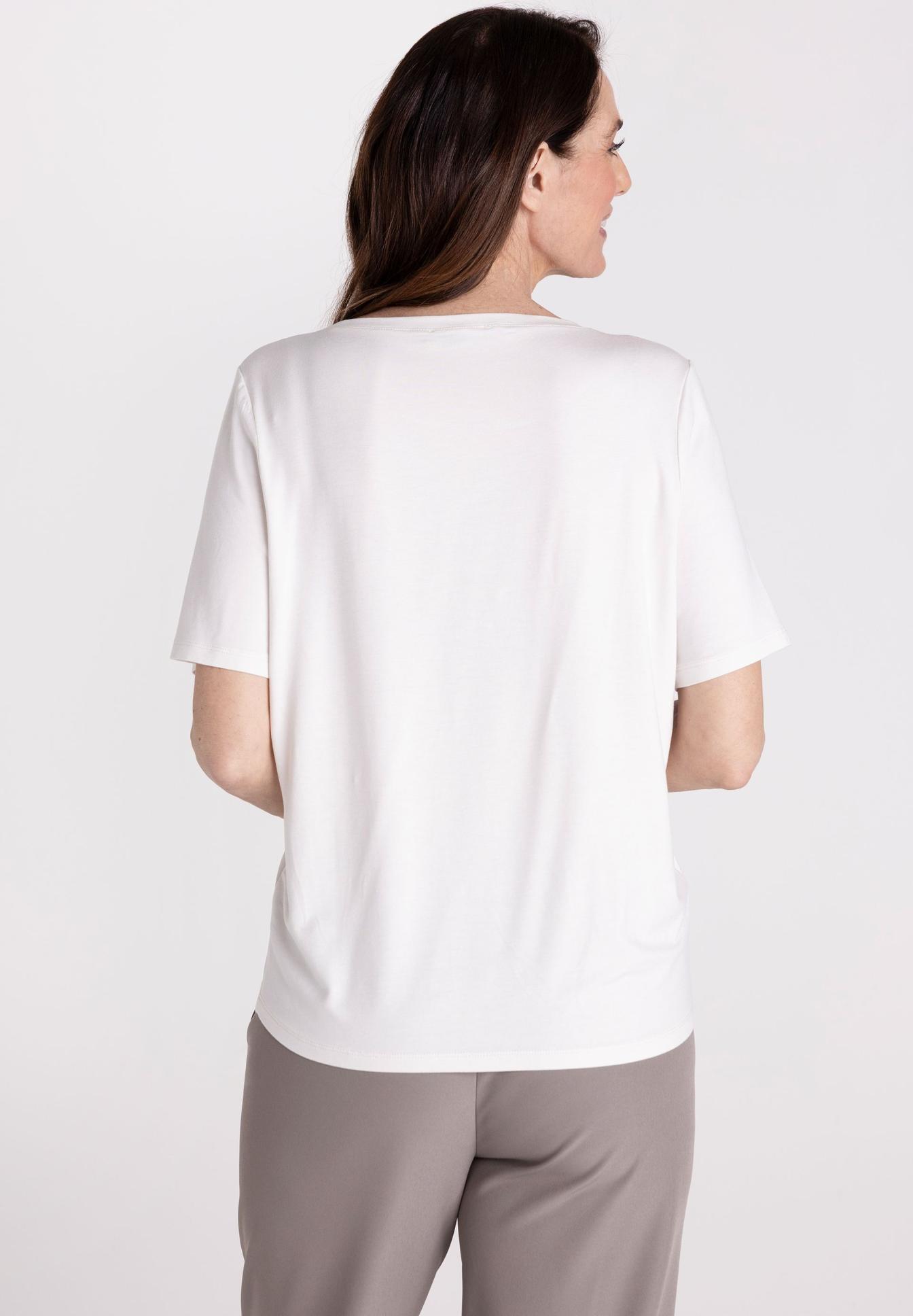 t-shirt, kurzarm, weiß, baumwolle, rückseite, weißes Shirt, T-Shirt, Kurzarm, Rückenansicht, Weißes Oberteil