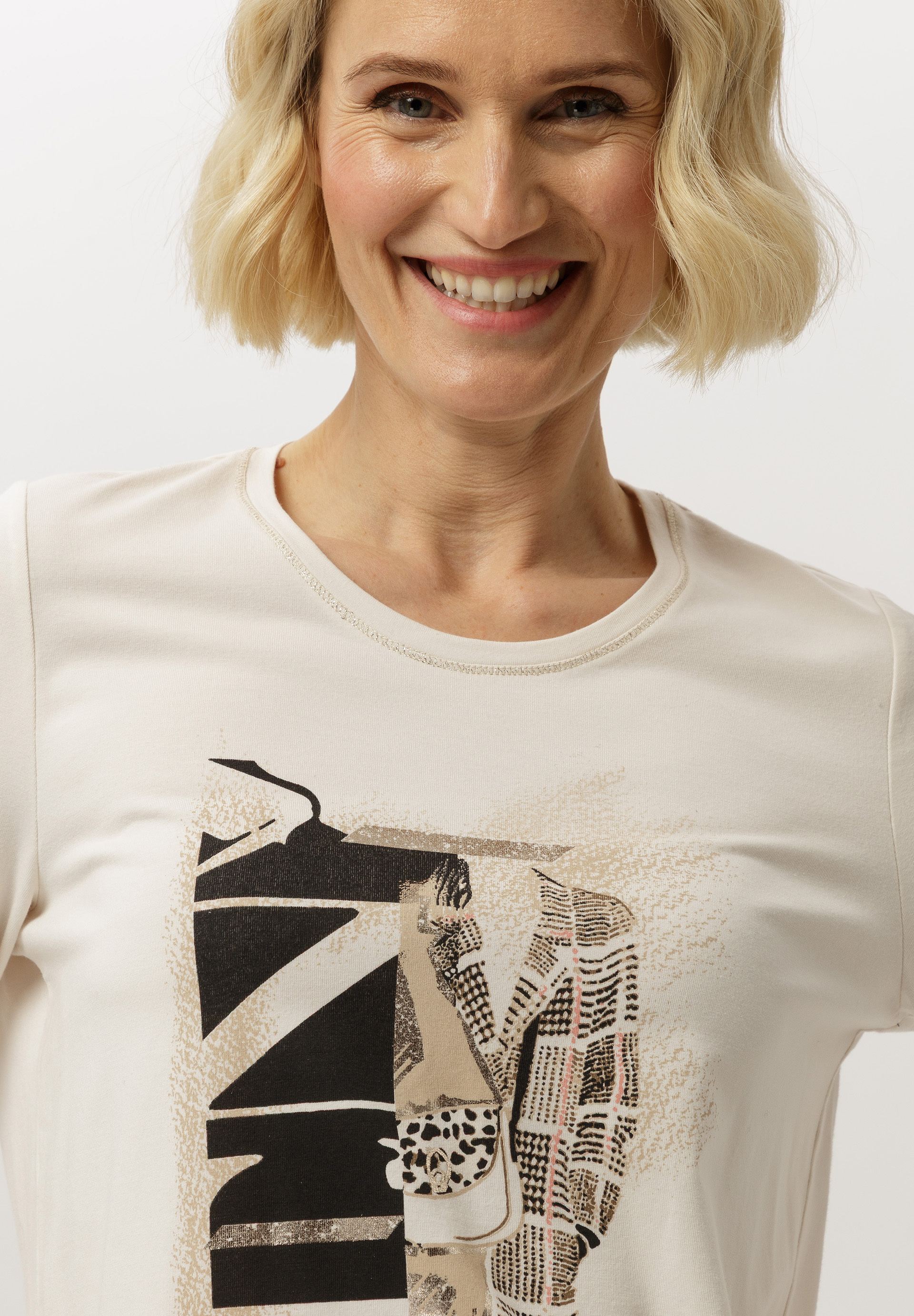 Shirt mit Placement-Print - Bild 4 T-shirt, Erwachsener, Weiblich, Person, Frau